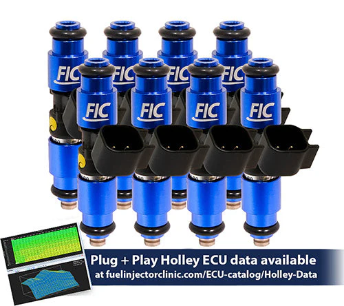 1440cc (110 lbs/hr at OE 58 PSI fuel pressure) FIC Fuel Injector Clinic Injector Set for Holley GM and FORD (High-Z)