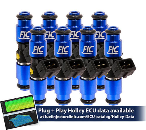 1650cc (130 lbs/hr at OE 58 PSI fuel pressure) FIC Fuel Injector Clinic Injector Set for Holley Hemi (High-Z)