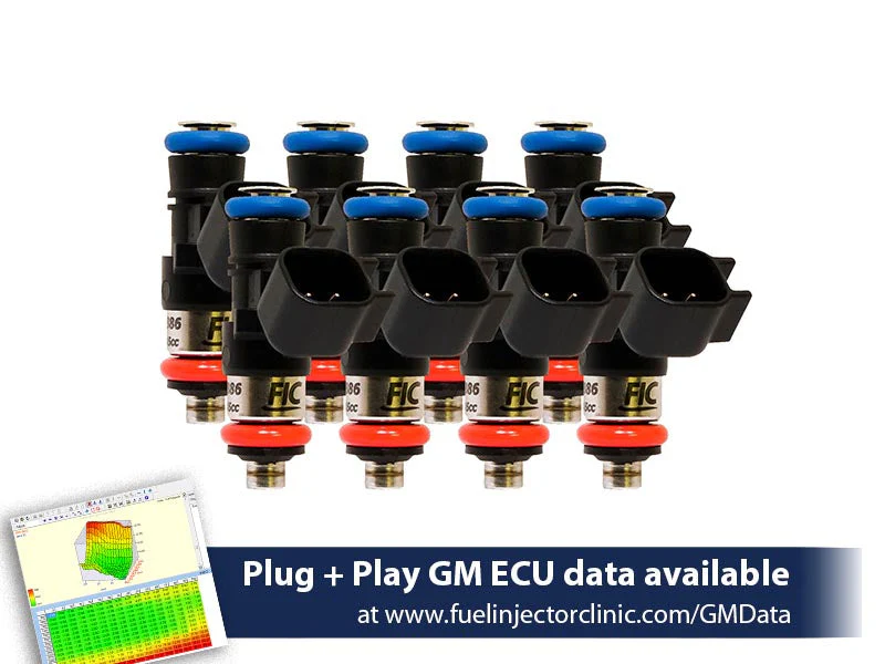 1650cc (180 lbs/hr at OE 58 PSI fuel pressure) FIC Fuel Injector Clinic Injector Set for LS3, LS7, L76, L92, and L99 engines (High-Z)