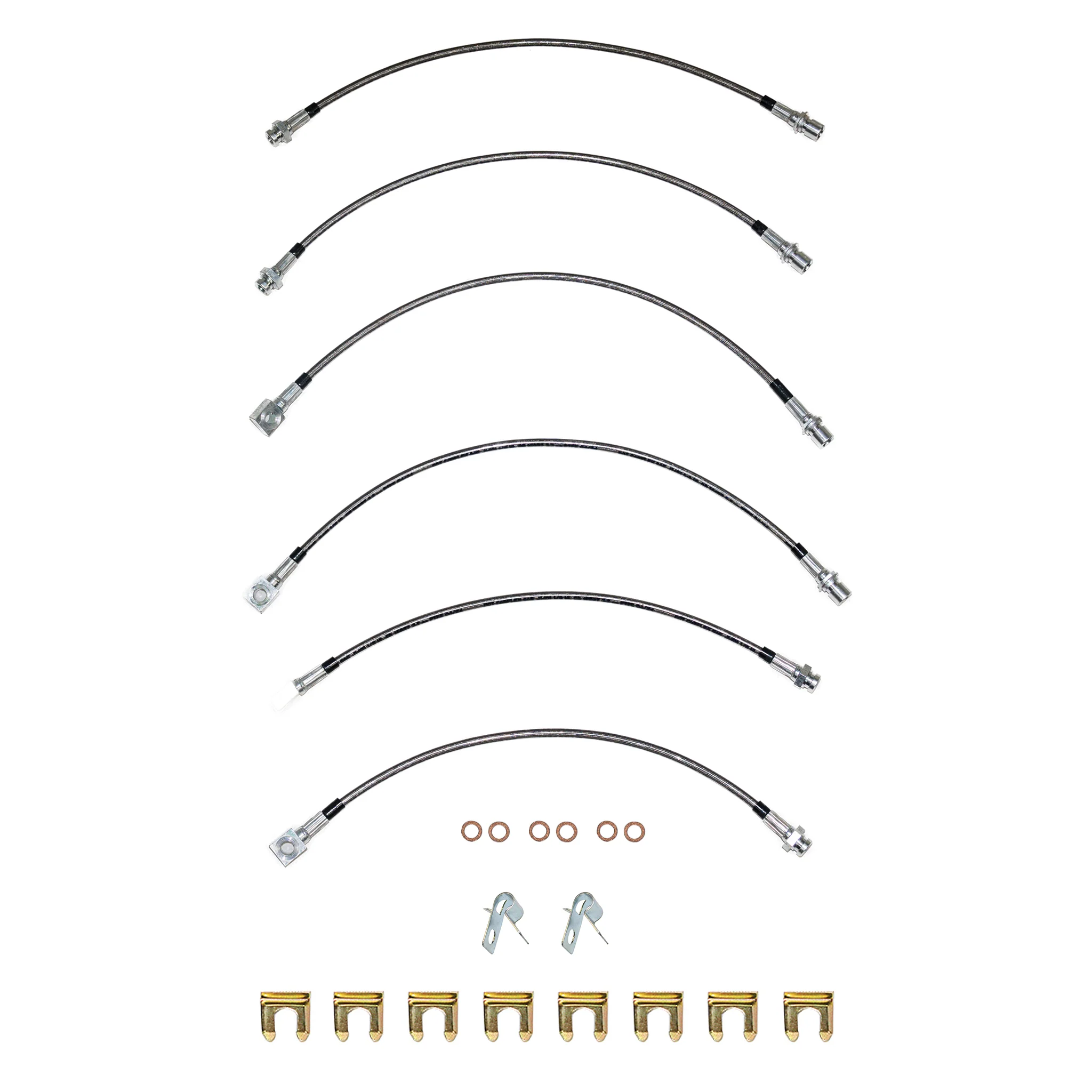 HSK0084SS - 07-18 GM 1500 Truck, Disc, Brake Hose Kit; Braided Flex Hose
