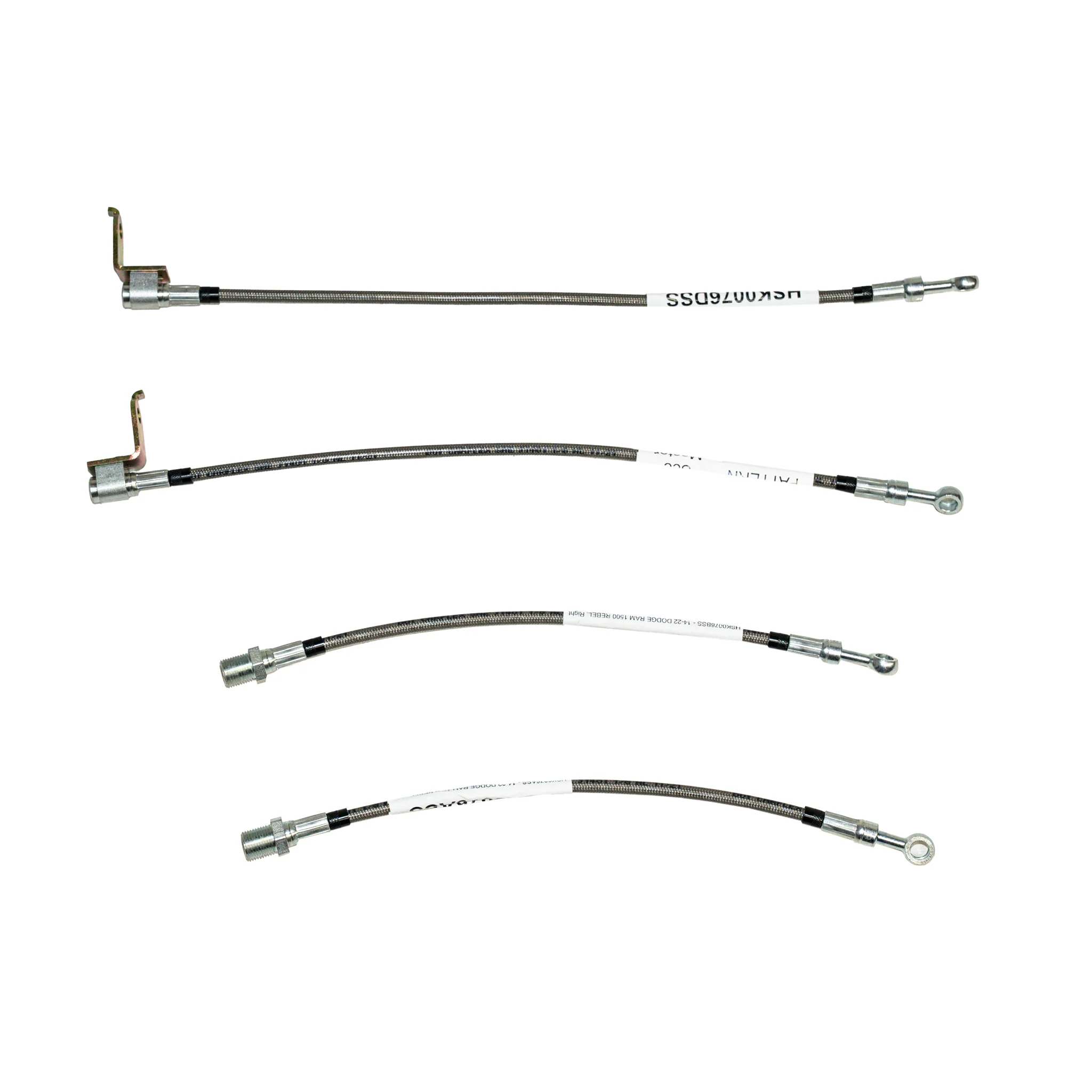 2014-22 Dodge Ram 1500 Rebel; Complete Brake Hose Kit; Braided Stainless