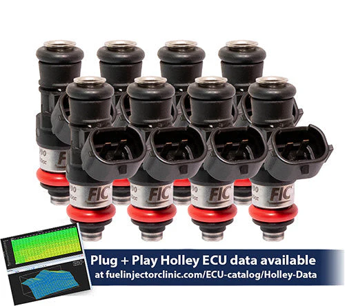 2150cc (240 lbs/hr at OE 58 PSI fuel pressure) FIC Fuel  Injector Clinic Injector Set for Holley GM composite intakes (High-Z)