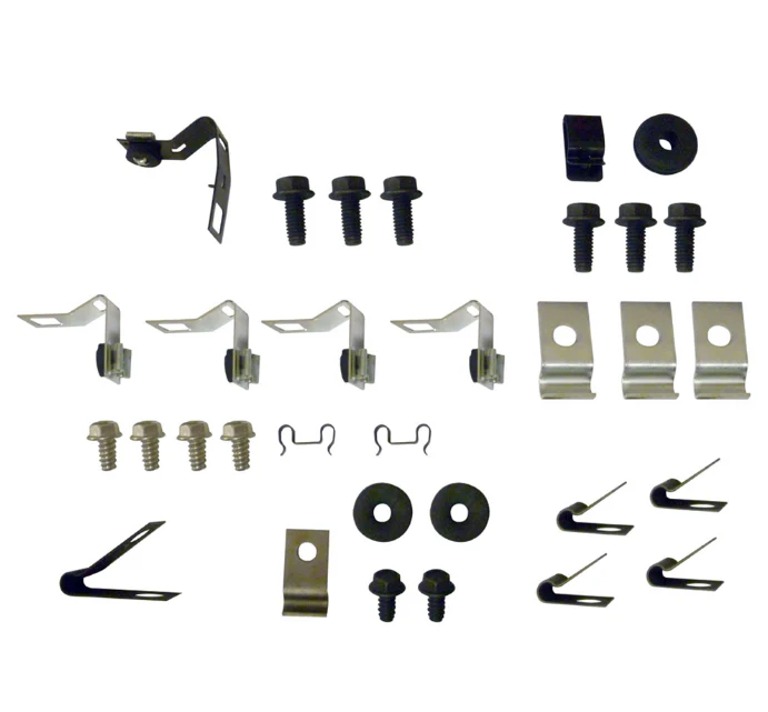 67Z-BF62H - 67 Mustang, 6 cylinder, Hardtop, 2pc Line; Clip Kit