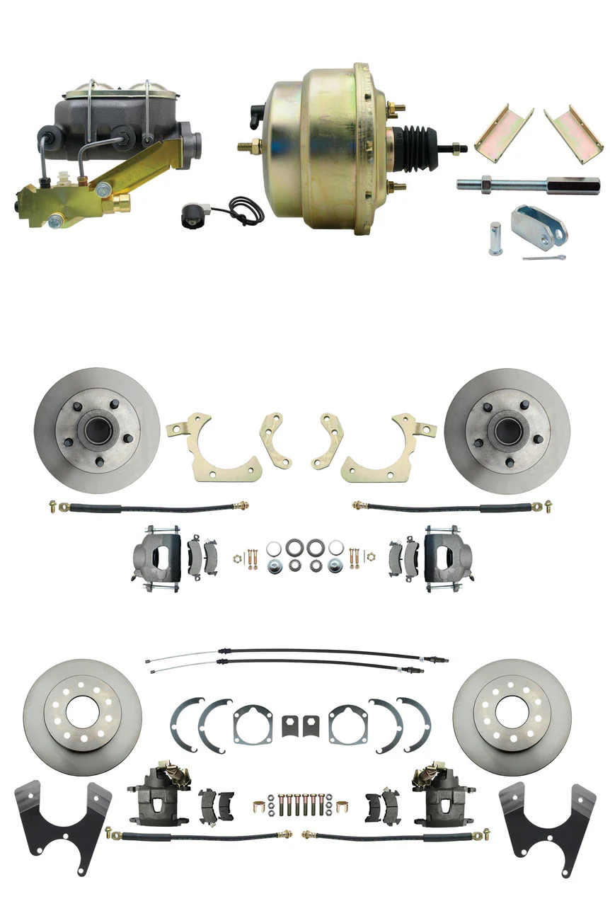 BDC0003- 55-57 Chevy Front & Rear Disc Brake Conversion Kit with 8 Booster