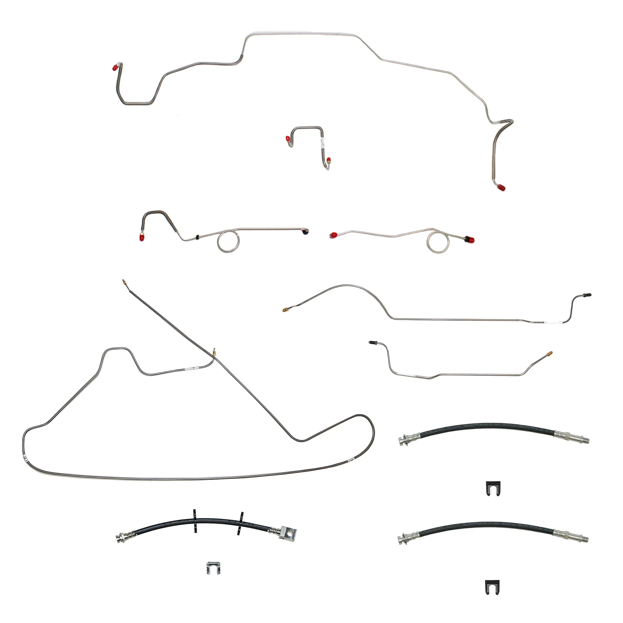 67 Mopar B-Body, Power Drum Brakes, Right Front Clips under Column then rises 4.5'' Above Bell housing, 8 3/4 Axle; Complete Brake Line and Hose Kit