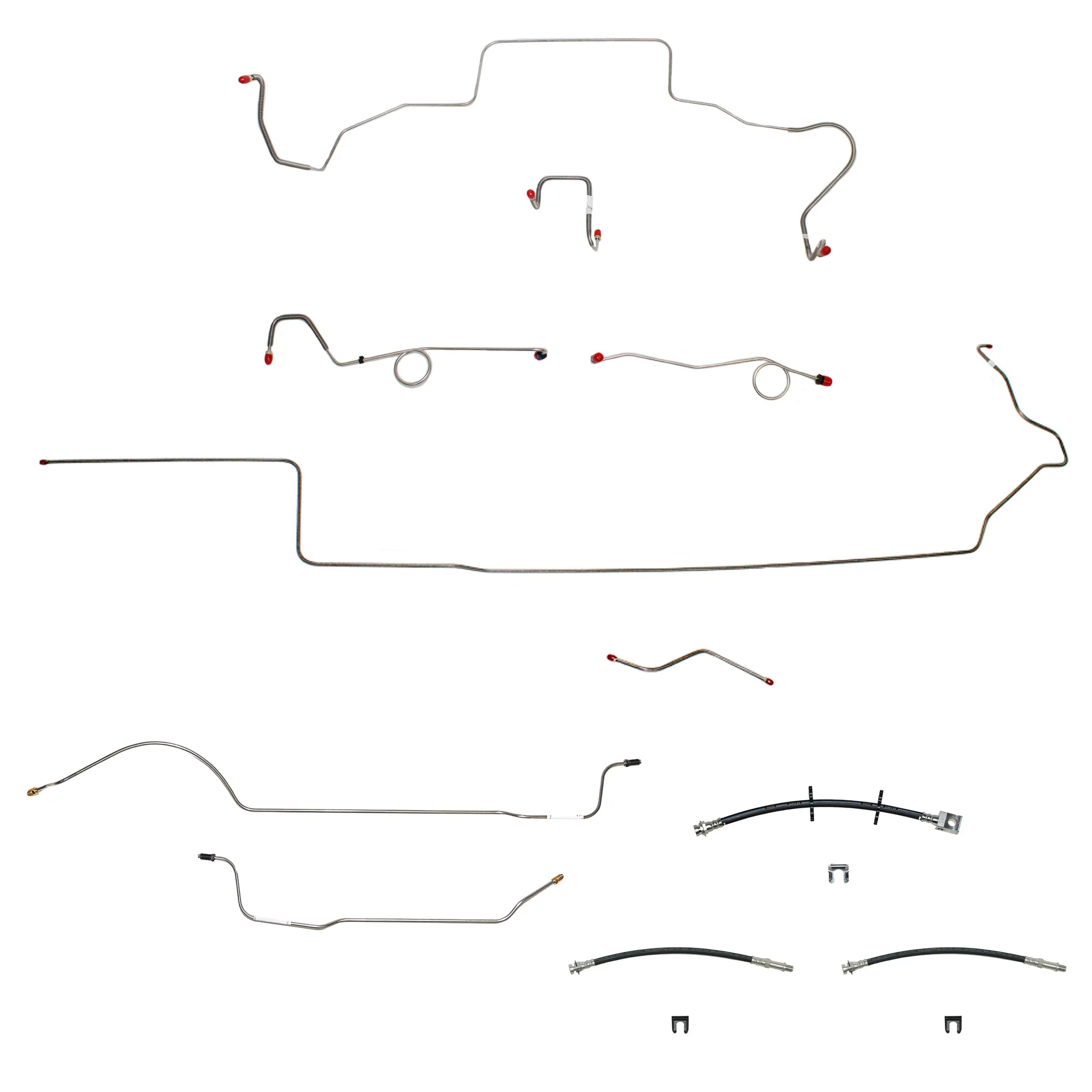 67 Mopar B-Body, Standard Drum Brakes, Right Front Clips under Column then rises 4.5'' Above Bell housing, DANA Axle; Complete Brake Line and Hose Kit