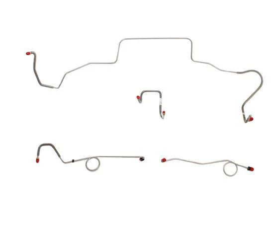 67 Mopar B-Body, Standard Drum Brakes, Right Front Clips under Column then rises 4.5'' Above Bell housing, DANA Axle; Complete Brake Line and Hose Kit - Image 2