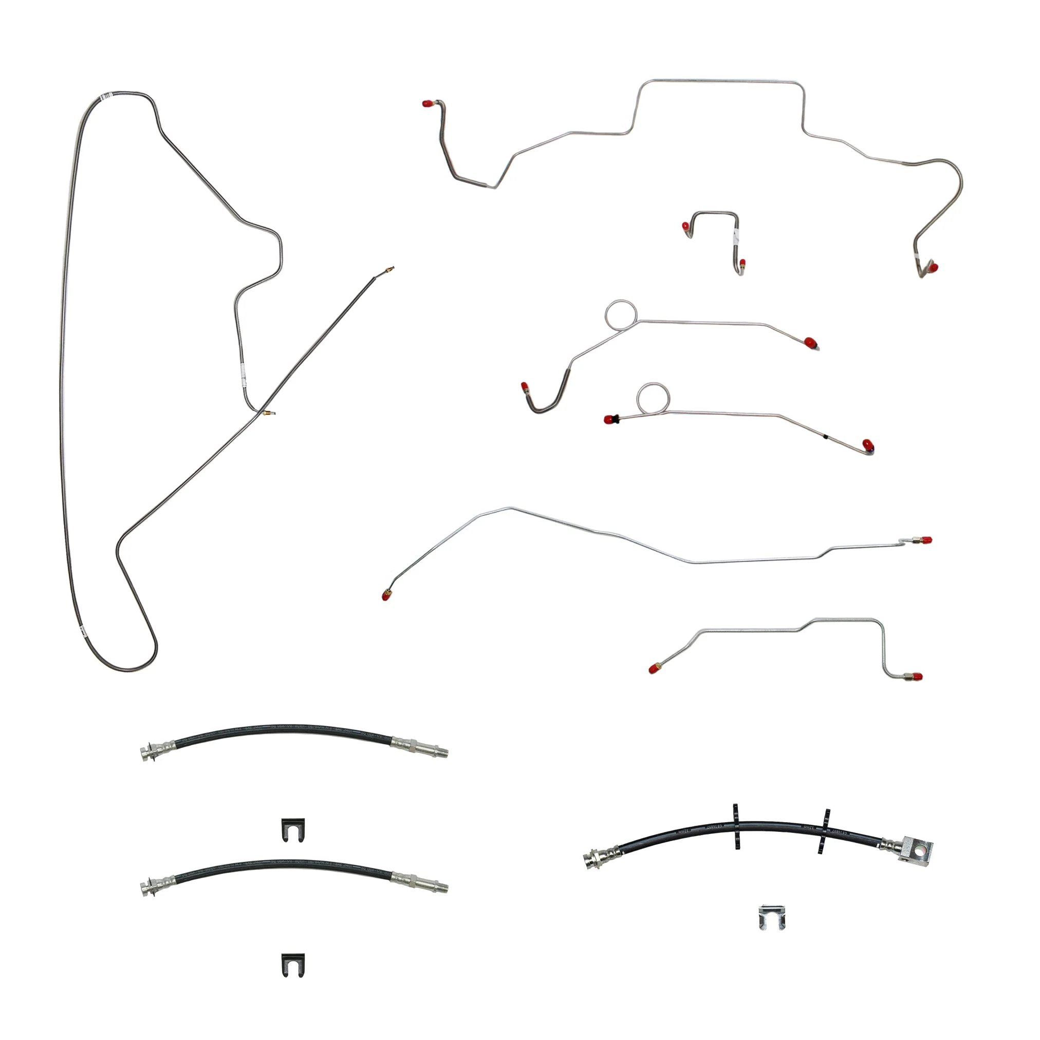 67 Mopar B-Body, Power Drum Brakes, Right Front Clips under Column then rises 4.5'' Above Bell housing, DANA Axle; Complete Brake Line and Hose Kit - Image 2
