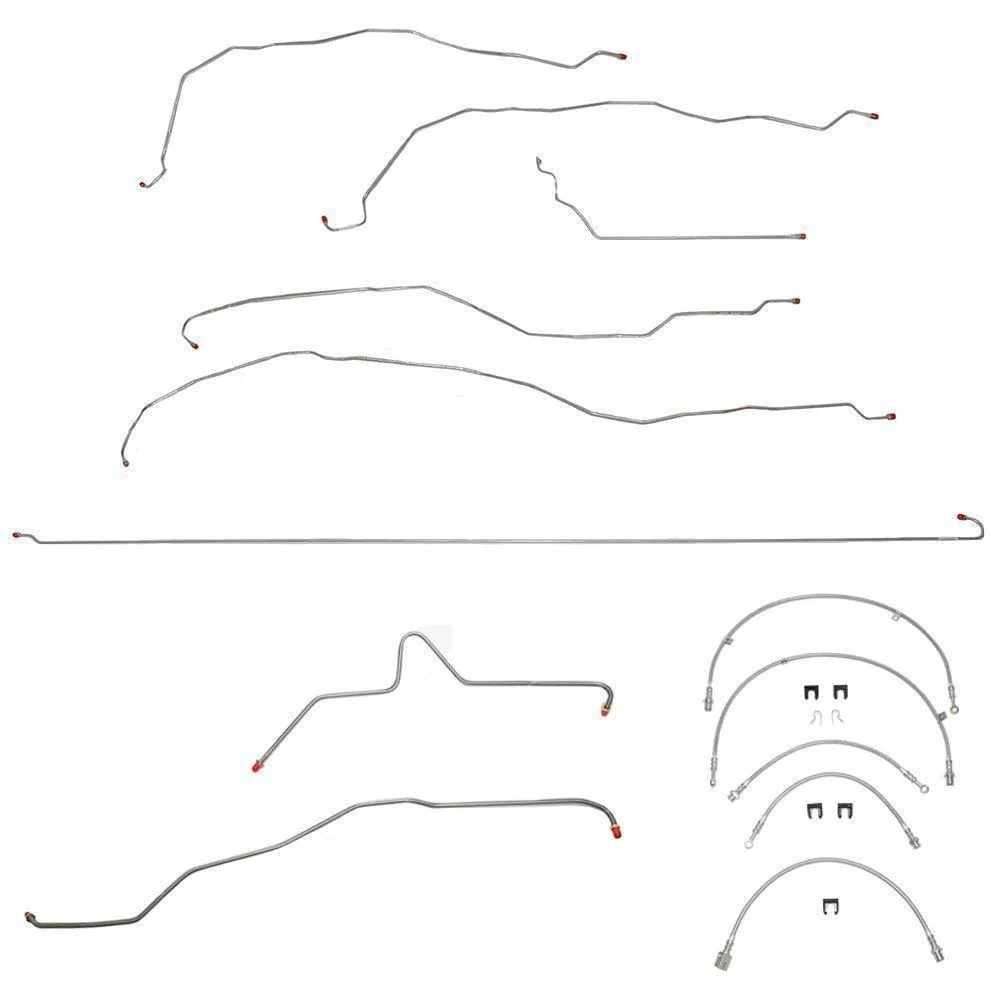 BLH36- 03-04 GM Truck 1500, 4wd, Reg Cab/Long Bed; Complete Brake Line & Hose Kit; Stainless