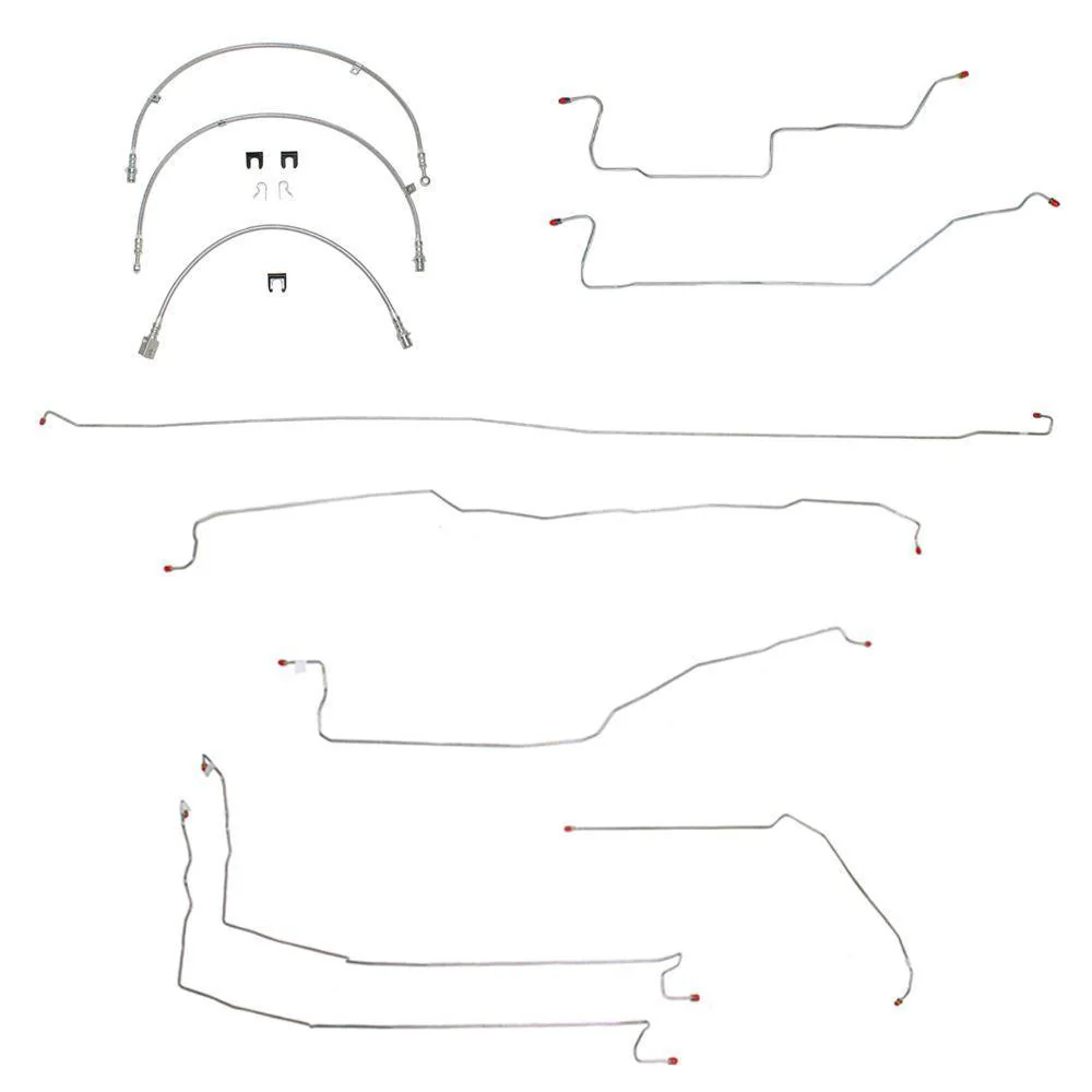 08-14 Toyota Tundra, 4wd, Crew Cab/Short Bed; Complete Brake Line & Hose Kit; Stainless
