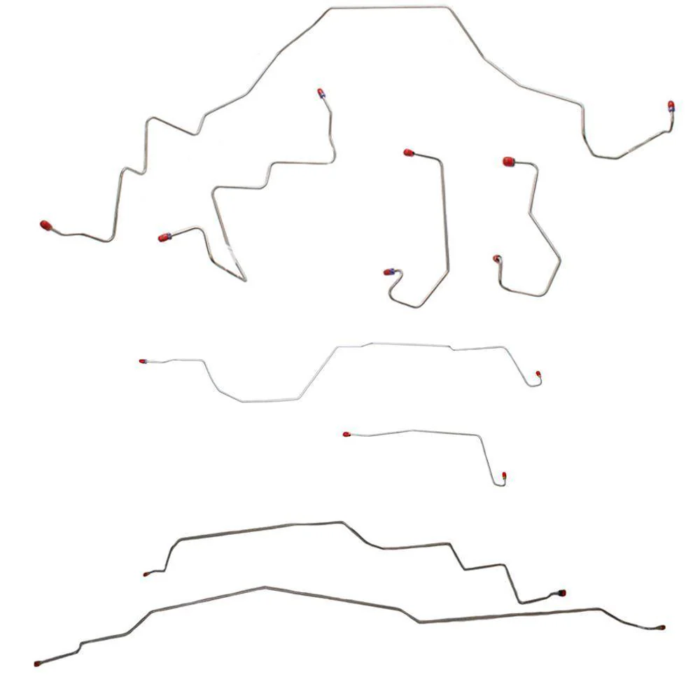 02-04 F-150, 4wd, Ext or Crew Cab/Standard Bed, 4w Disc Brakes; Complete Brake Line & Hose Kit; Stainless