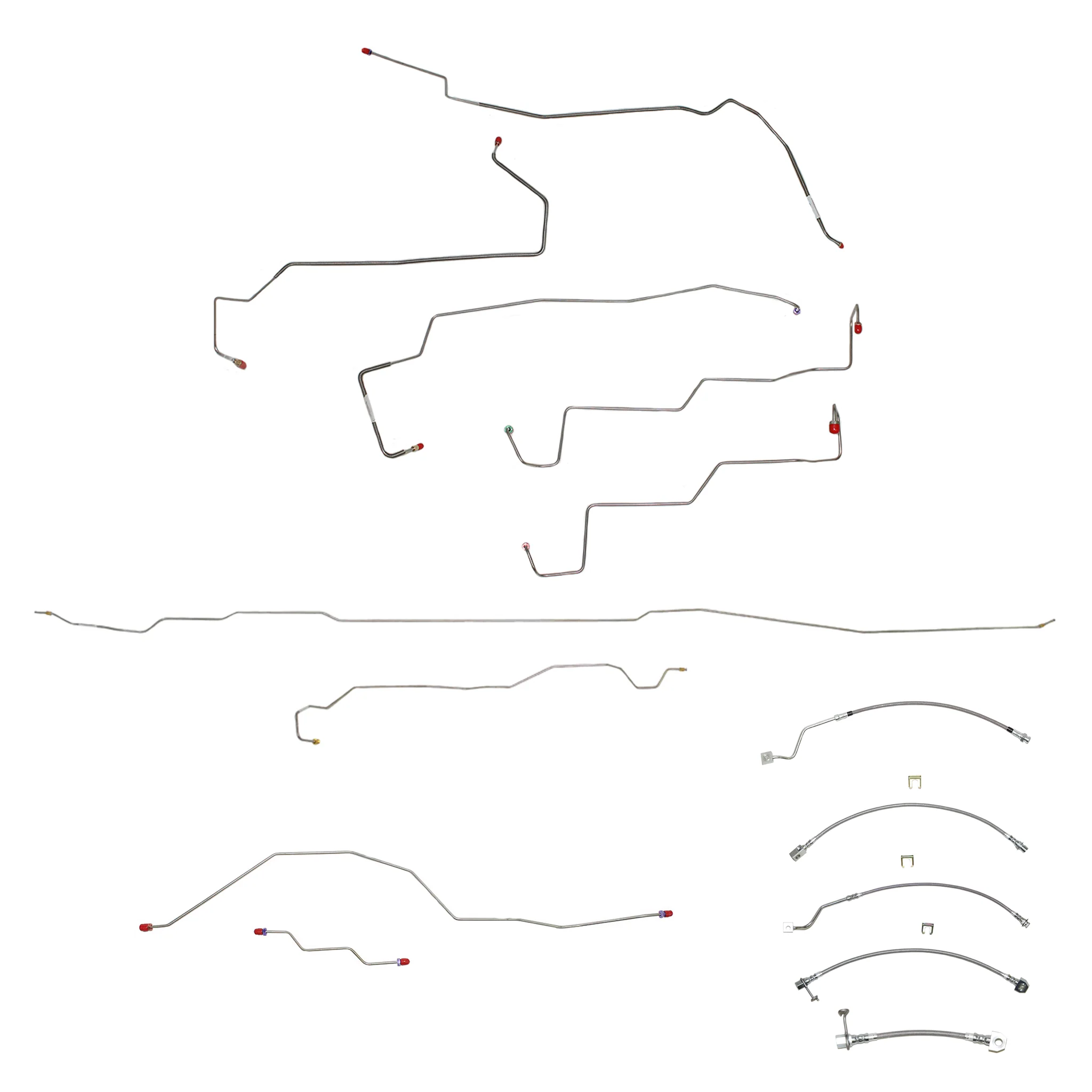 BLH53- 99-01 F-250/F-350 Superduty, 4wd, AWABS, Ext Cab/Long Bed or Crew Cab/Short Bed, Non Dually w/ Staggered Rear Shocks w/ Gas Engine; Complete Brake Line & Hose Kit; Stainless