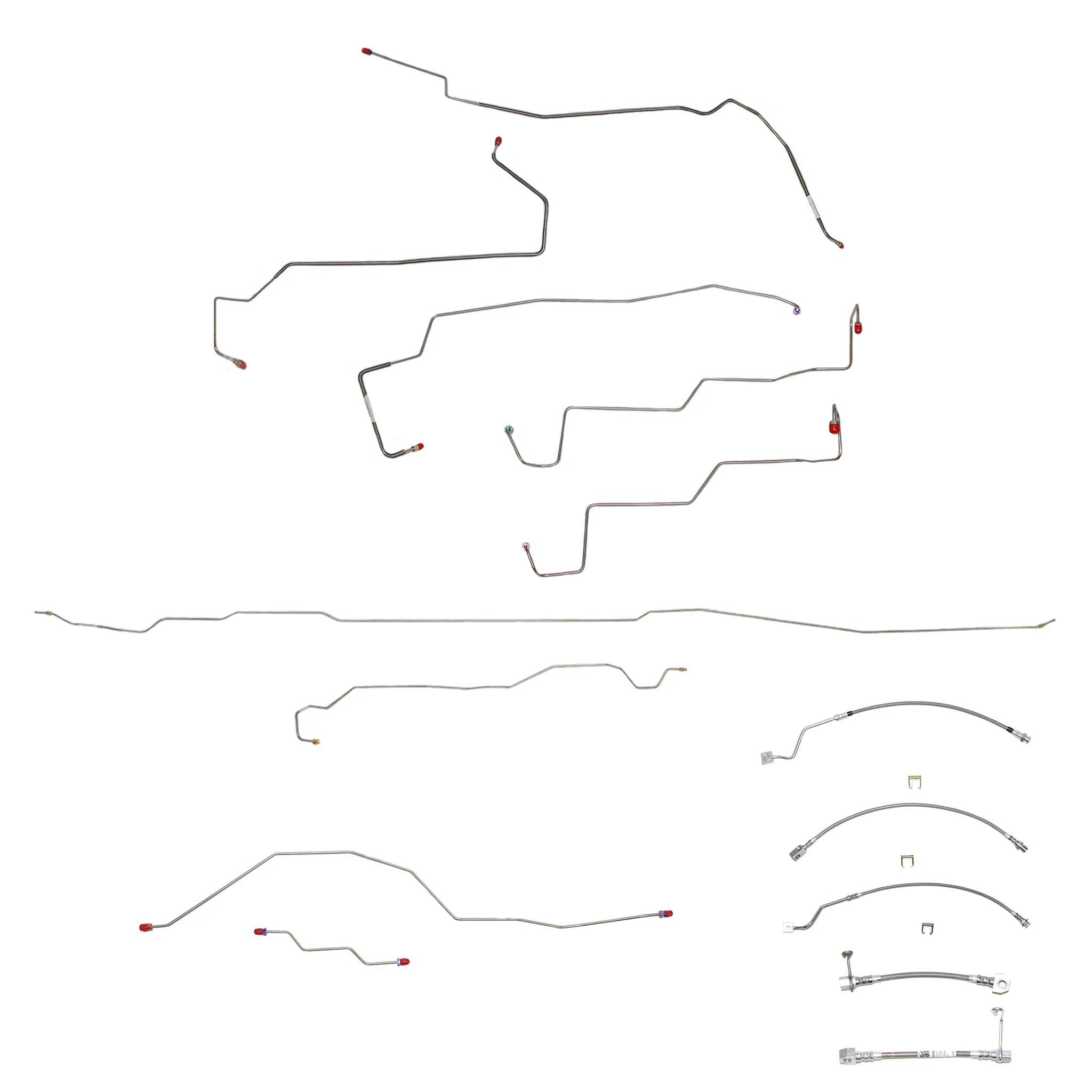 BLH54 - 99-01 F-250/F-350 Superduty, 4wd, AWABS, Reg Cab/Long Bed or Ext Cab/Short Bed, Non Dually w/o Staggered Rear Shocks w/ Gas Engine; Complete Brake Line & Hose Kit; Stainless
