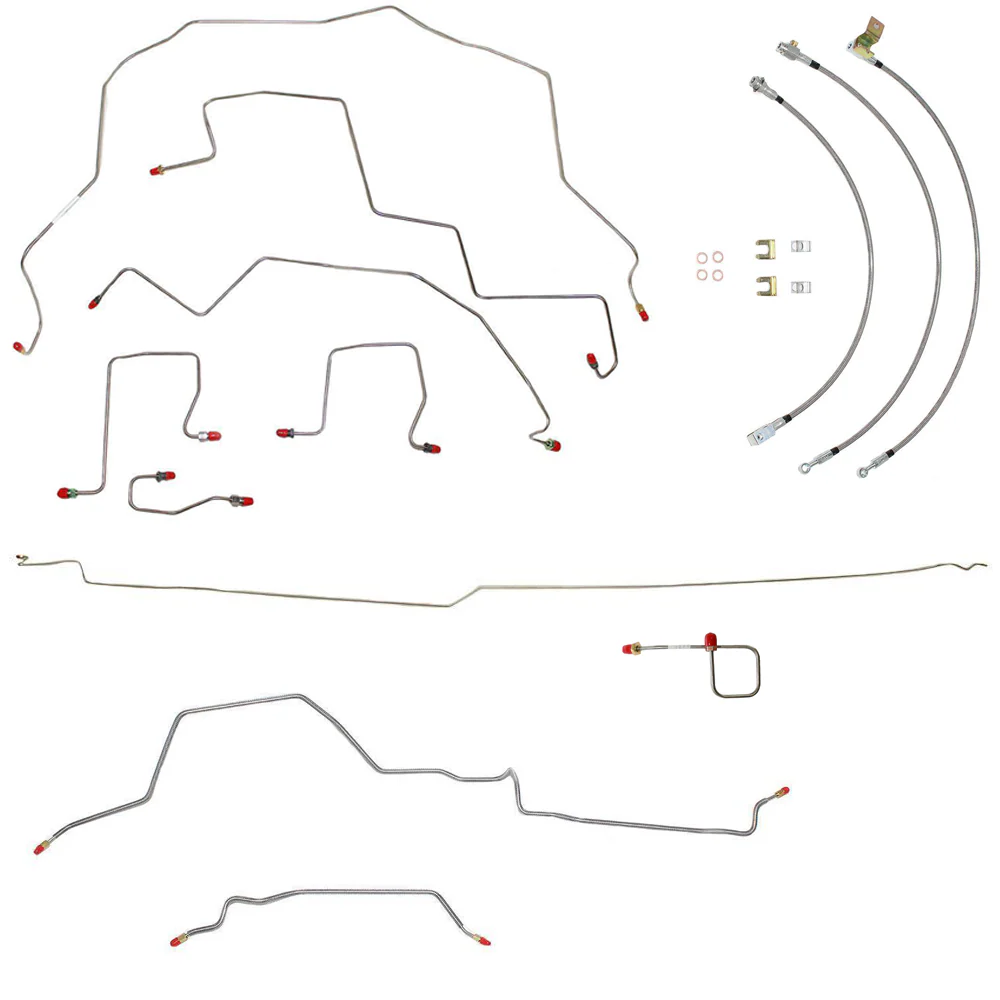 BLH82- 98-01 Ram 2500 4wd, Automatic Trans, Rear Drum, RWABS, Ext Cab/Long Bed, non-Dually; Complete Brake Line & Hose Kit; Stainless