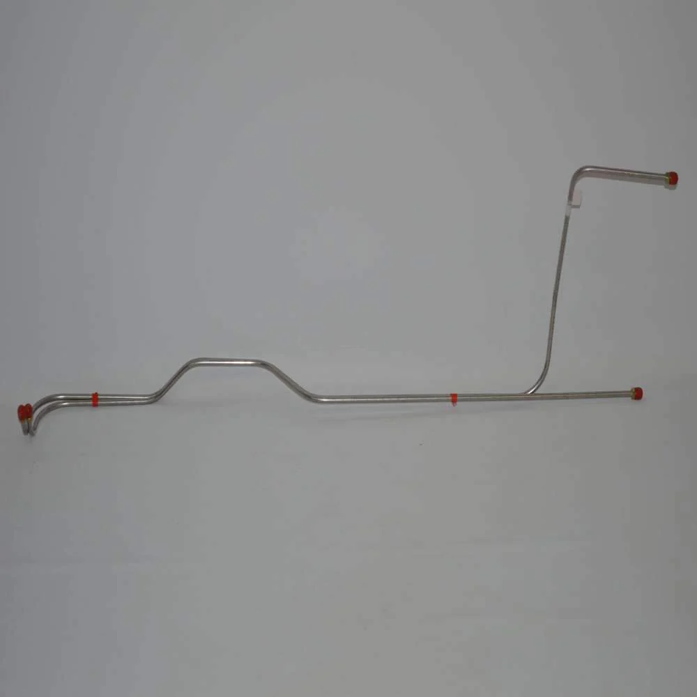BTC6503SS- 65-66 Chevy Bel Air, Biscayne, Impala, 283/327CID, SM BLK, Powerglide w/ A.C, Transmission Line Set Radiator Ports 12.5'' Apart; Stainless