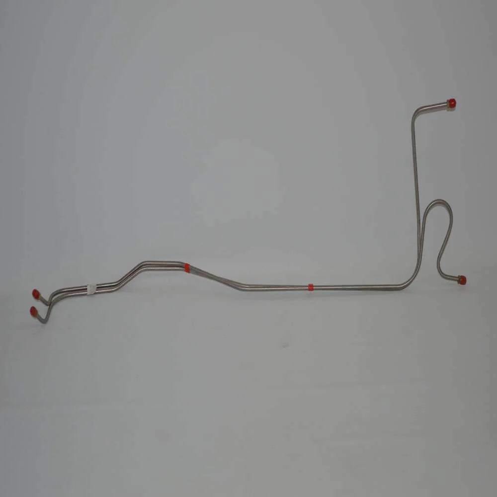 BTC6602SS- 66 Chevy Bel Air, Biscayne, Impala, TH350/TH400 Transmission Line Set w/ Loop Radiator Ports 12.5'' Apart; Stainless