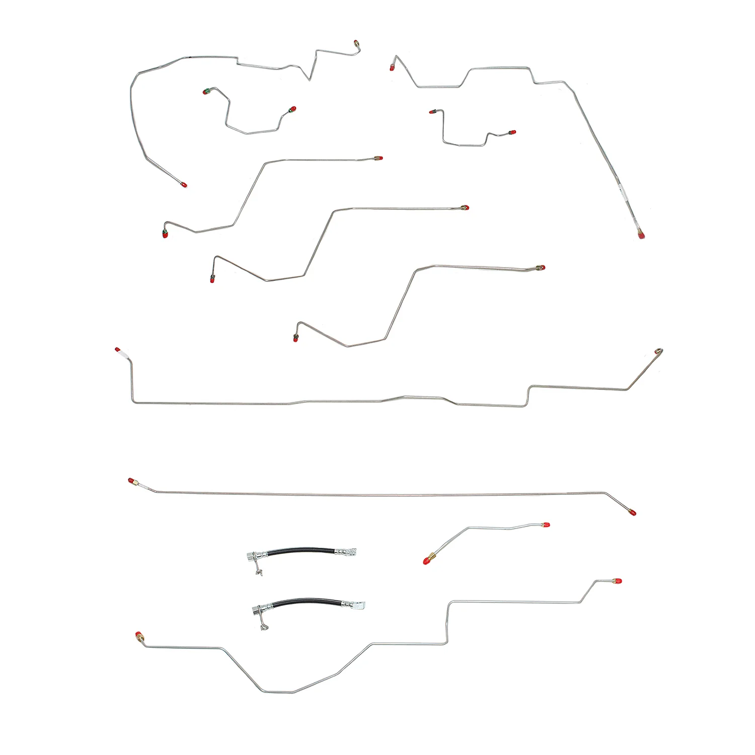 CBK0032SS - 02-05 Ram 1500, 4 WD, All ABS, Quad Cab, Short Bed Brake Line Kit; Stainless