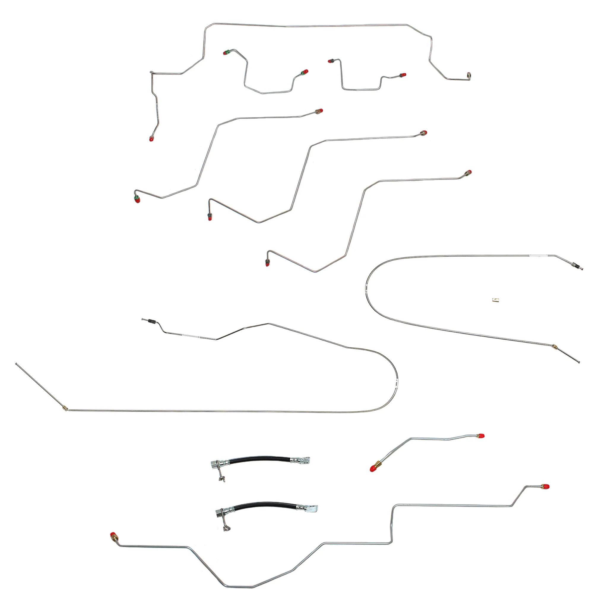 CBK0224SS - 02-05 Ram 1500, 2WD, AWABS, Quad w/ Short; Complete Brake Line Kit; Stainless