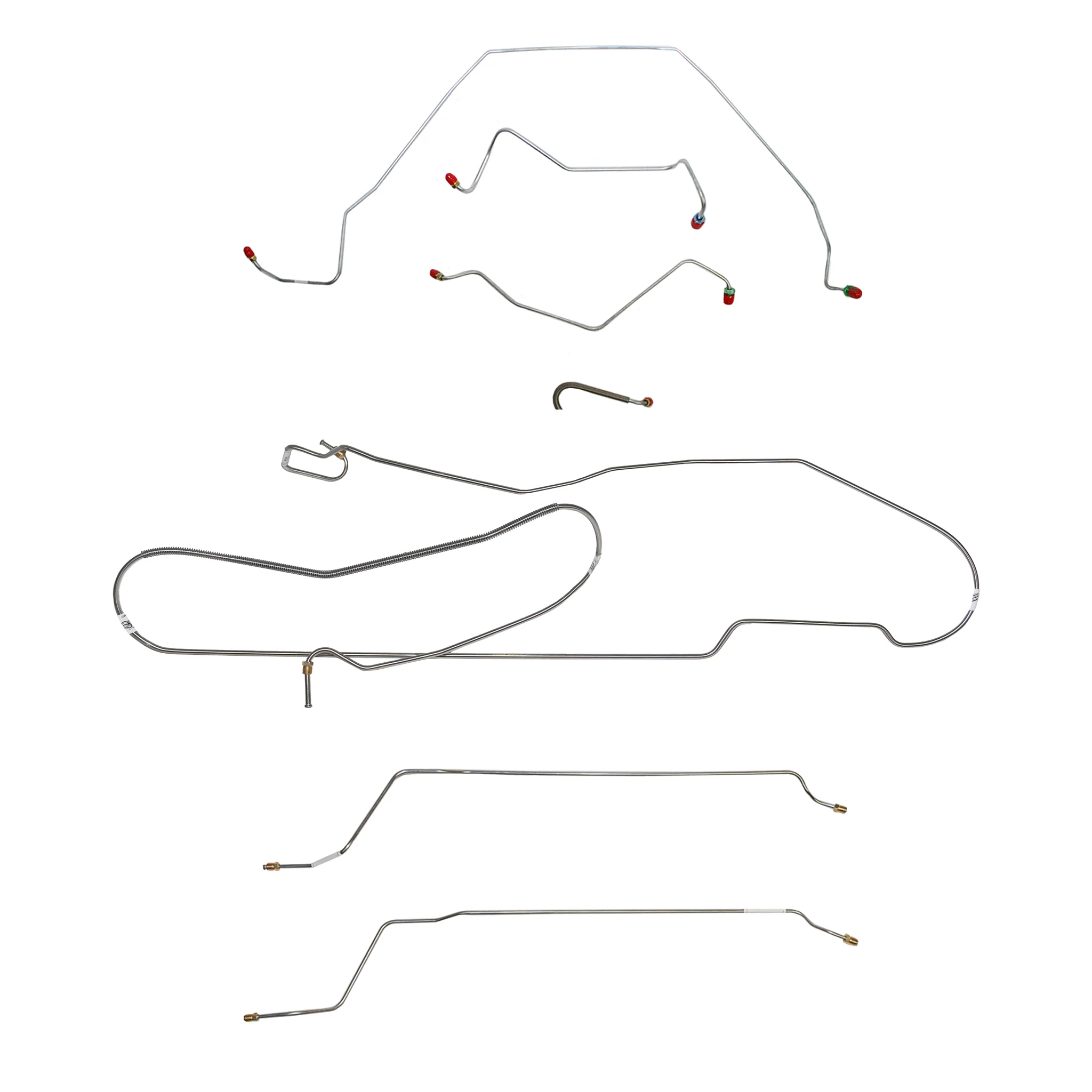 CBK0280SS- 67 Chevy Malibu/ Chevelle Hardtop non Super Sport with Power Drum Brakes, Complete Brake Line Kit; Stainless