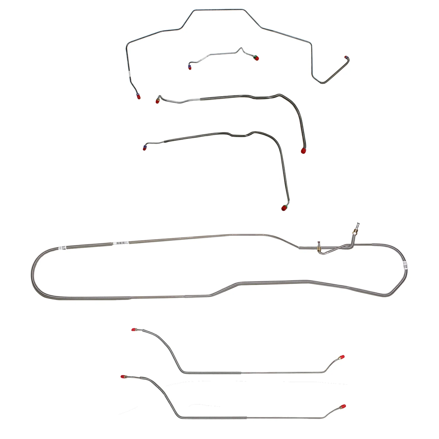 CBK0292SS- 68 Chevy Malibu/ Chevelle Convertible Super Sport with Power Drum Brakes, Complete Brake Line Kit; Stainless