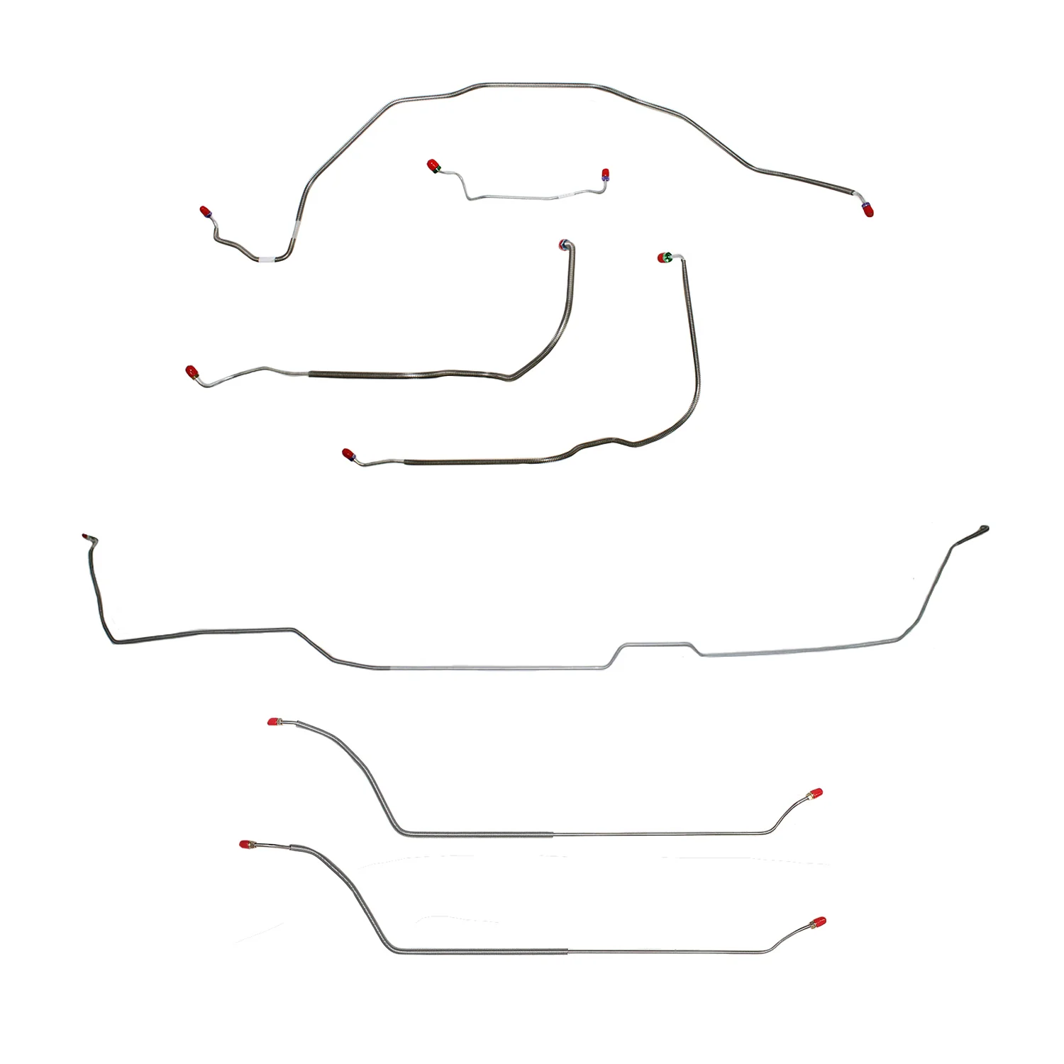 CBK0295SS- 69 Chevy Malibu/ Chevelle Hardtop with Power Drum Brakes, Complete Brake Line Kit; Stainless