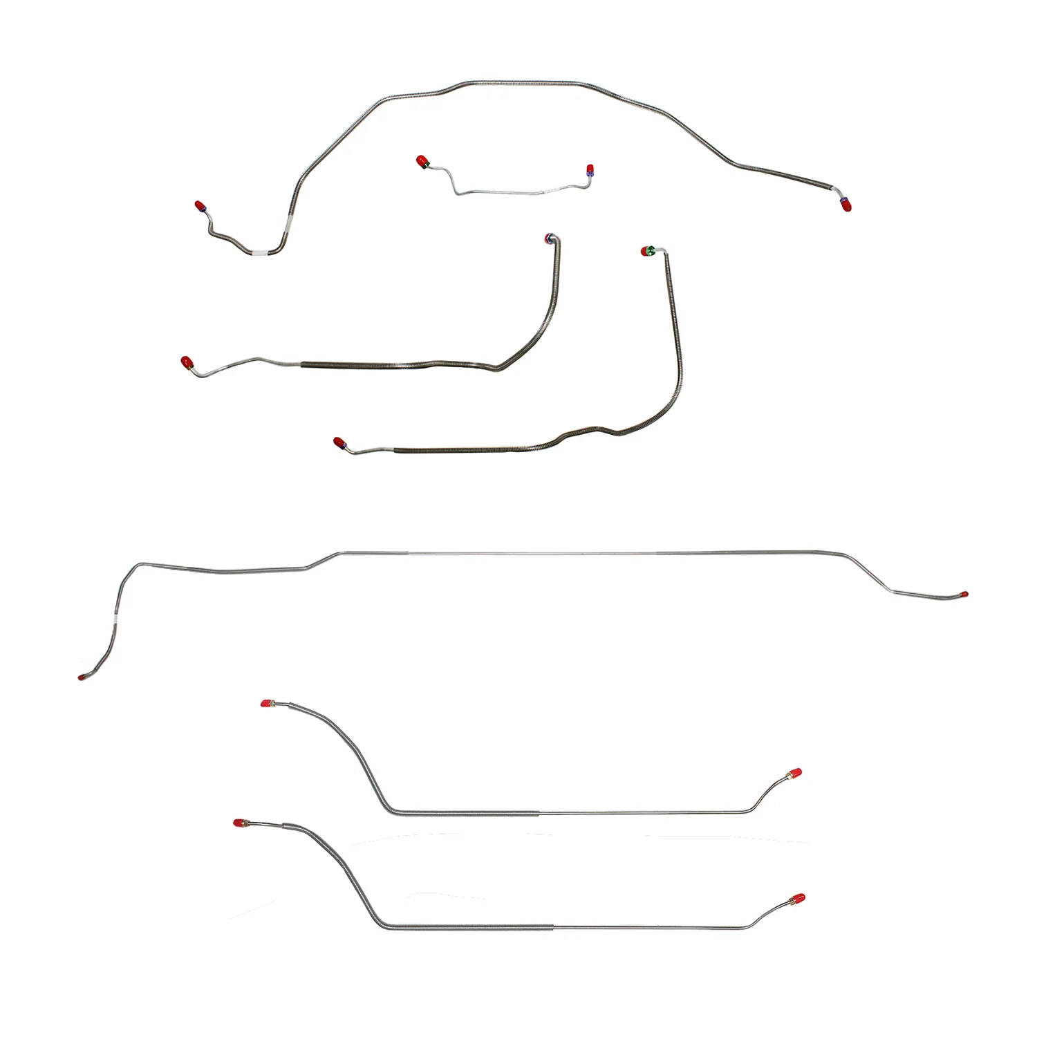 CBK0296SS- 69 Chevy Malibu/ Chevelle Convertible with Power Drum Brakes, Complete Brake Line Kit; Stainless