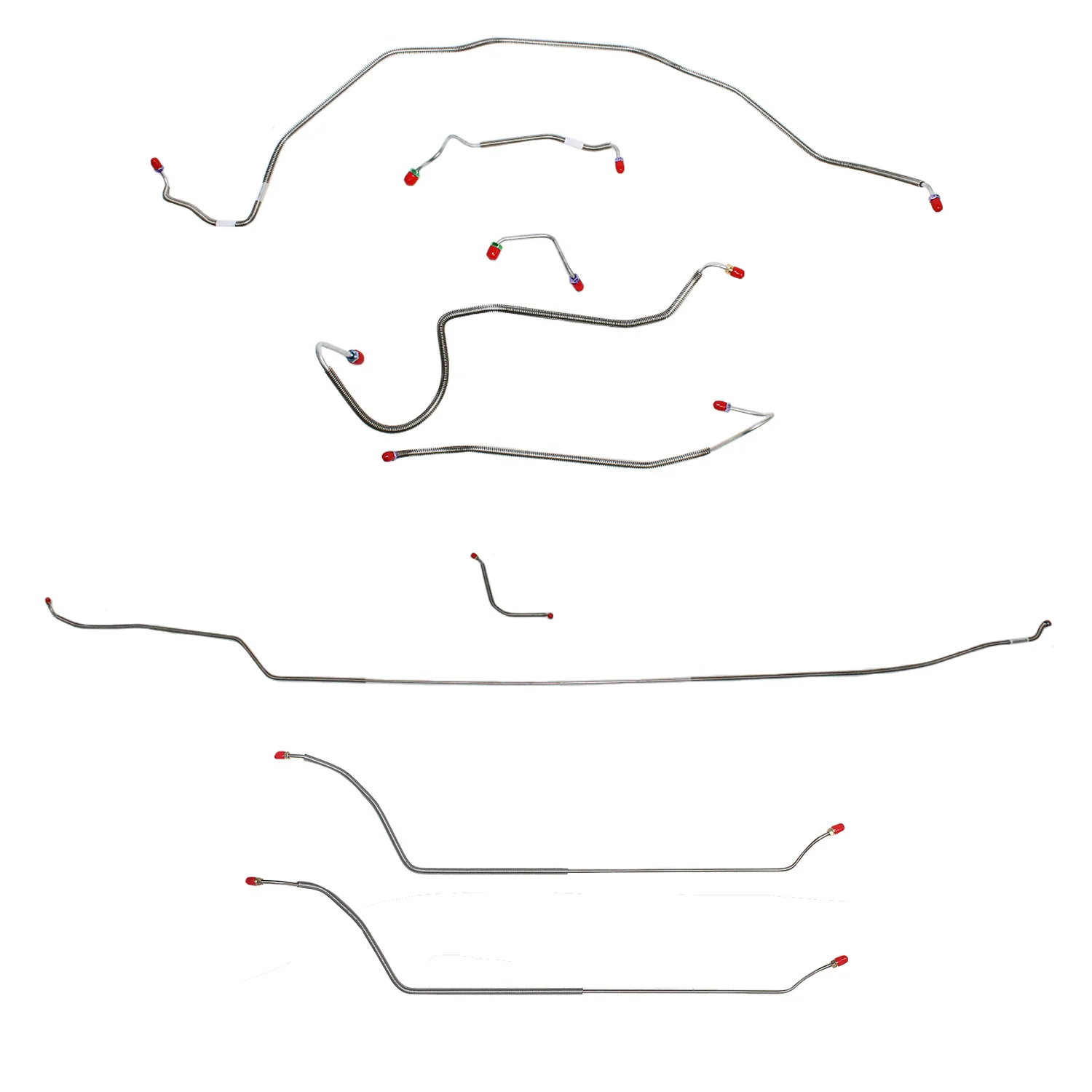 CBK0303SS- 70 Chevy Malibu/ Chevelle Convertible with Manual Disc Brakes, Complete Brake Line Kit; Stainless