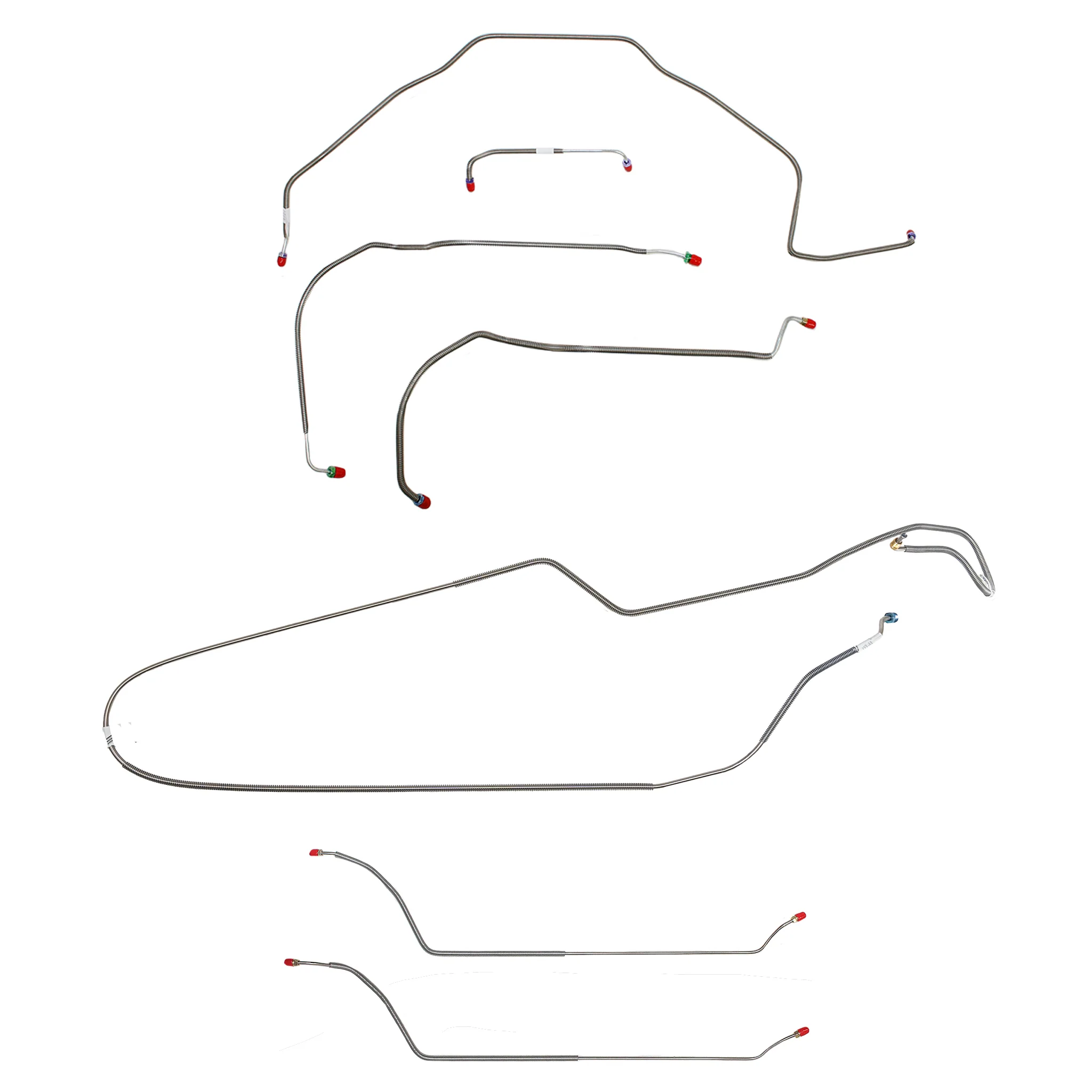 CBK0305SS- 71-72 Chevy Malibu/ Chevelle Convertible with Power Disc Brakes, Complete Brake Line Kit; Stainless