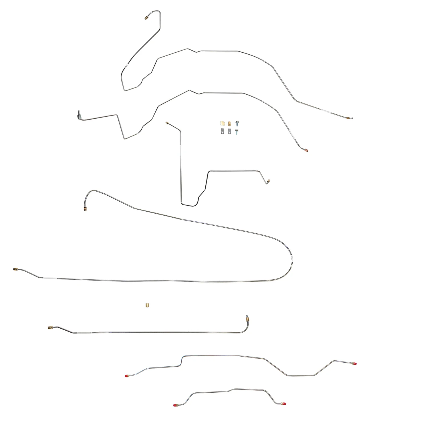 CBK0366SS- 63-66 Chevy C10 Short Bed, Power Disc Brake Line Conversion Kit; Stainless