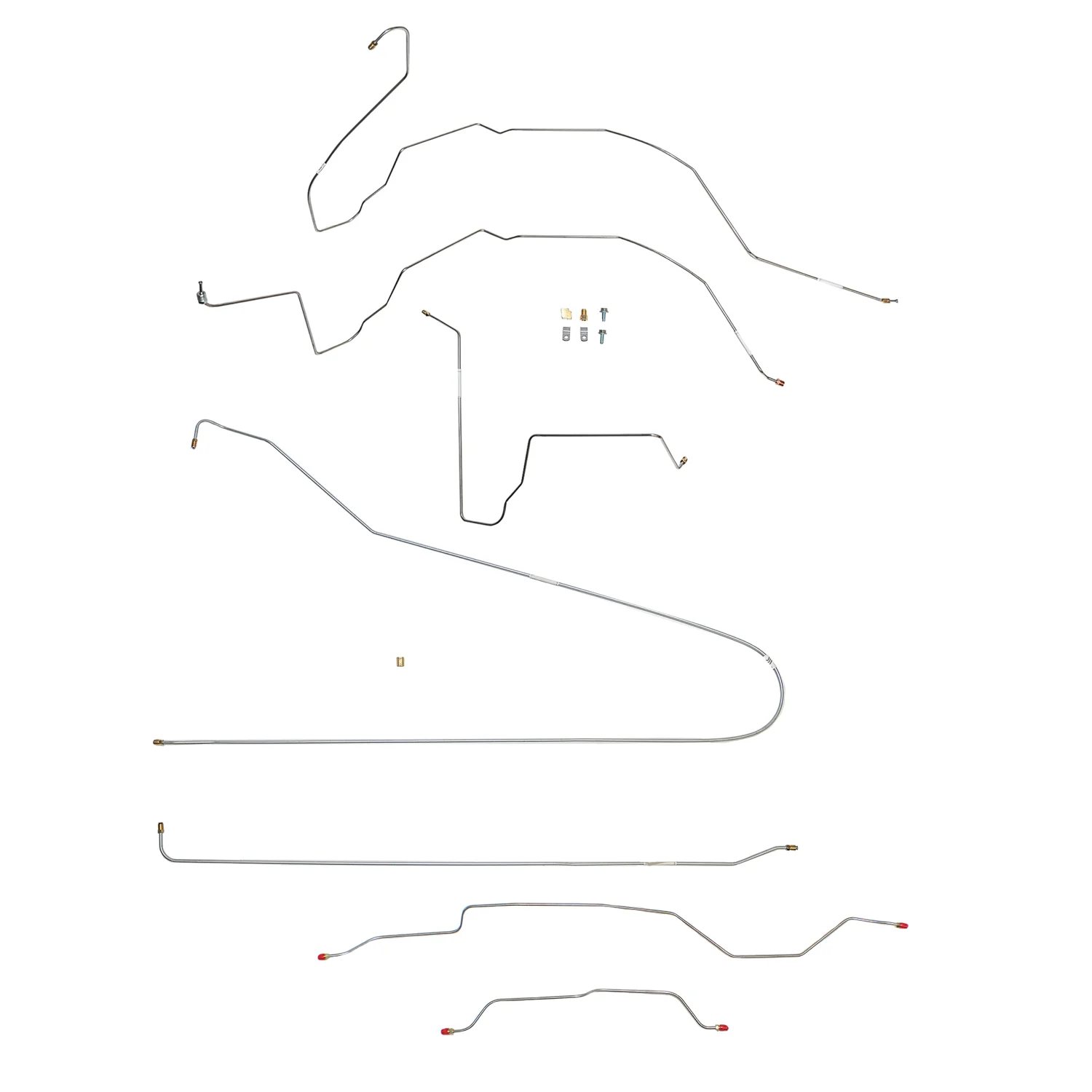 CBK0367SS- 63-66 Chevy C10 Long Bed, Power Disc Brake Line Conversion Kit; Stainless
