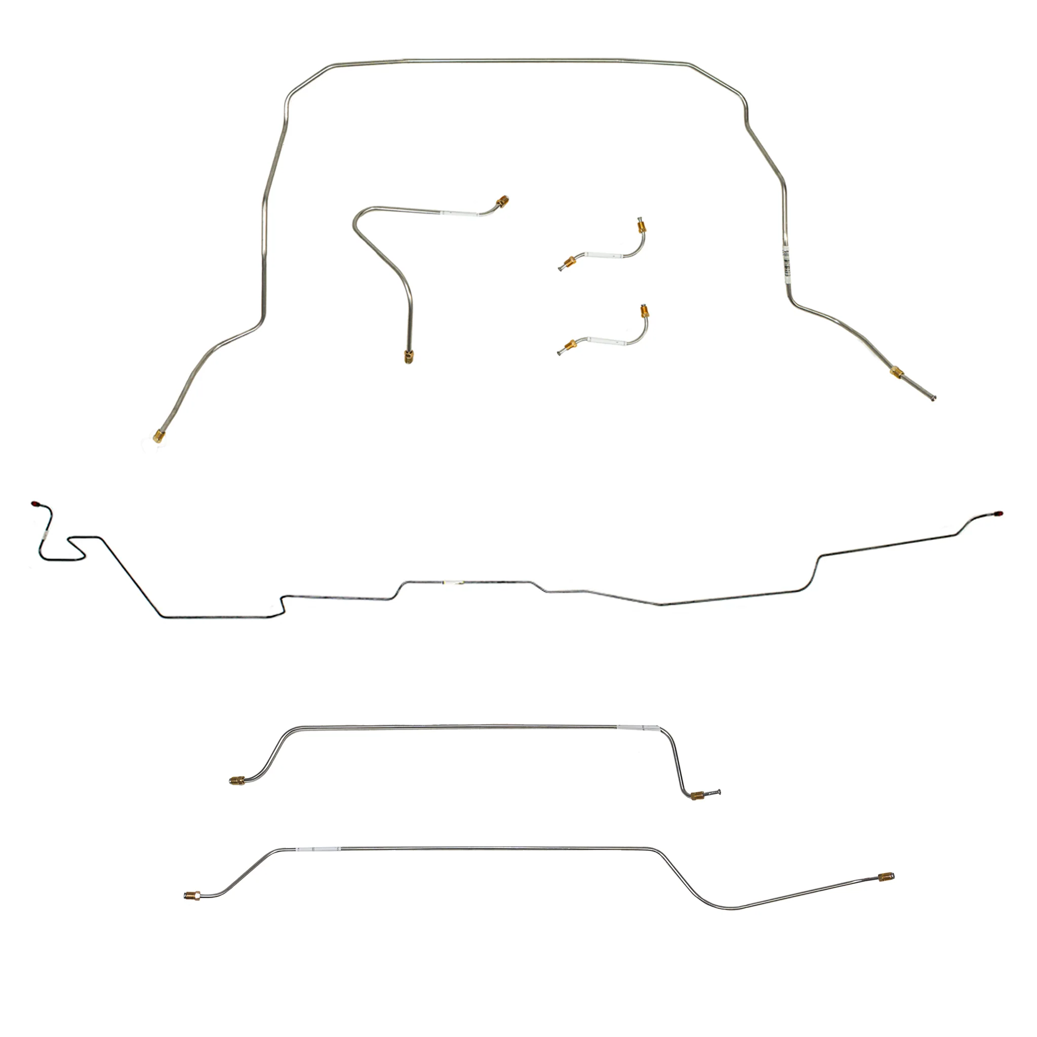 CBK0391SS - 1965 Chevy II (Nova) w/ Standard Drum Brakes; Complete Brake Line Kit; Stainless