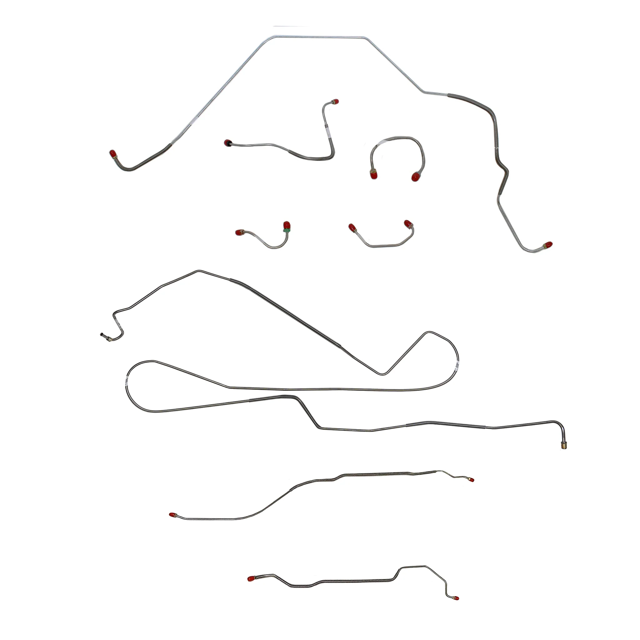 CBK0400SS - 1968 Chevy II (Nova) w/ Standard Disc, Multi-Leaf Rear Spring; Complete Brake Line Kit; Stainless