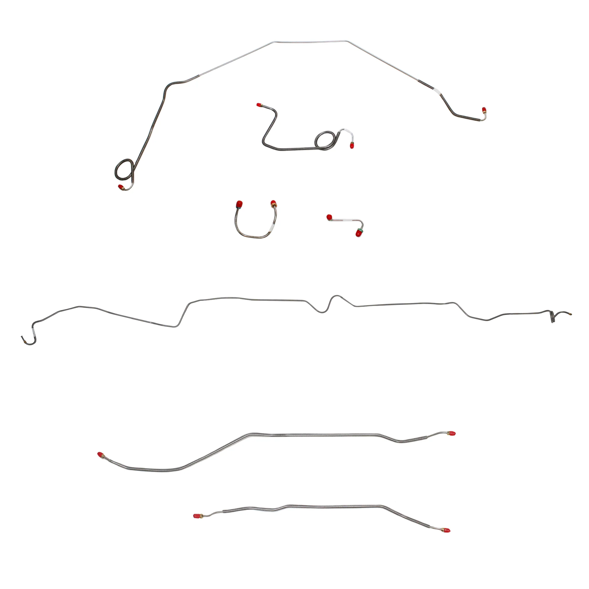 CBK0407SS - 1970 Chevy Nova w/ Power Drum Brakes, Rear Drum; Complete Brake Line Kit; Stainless