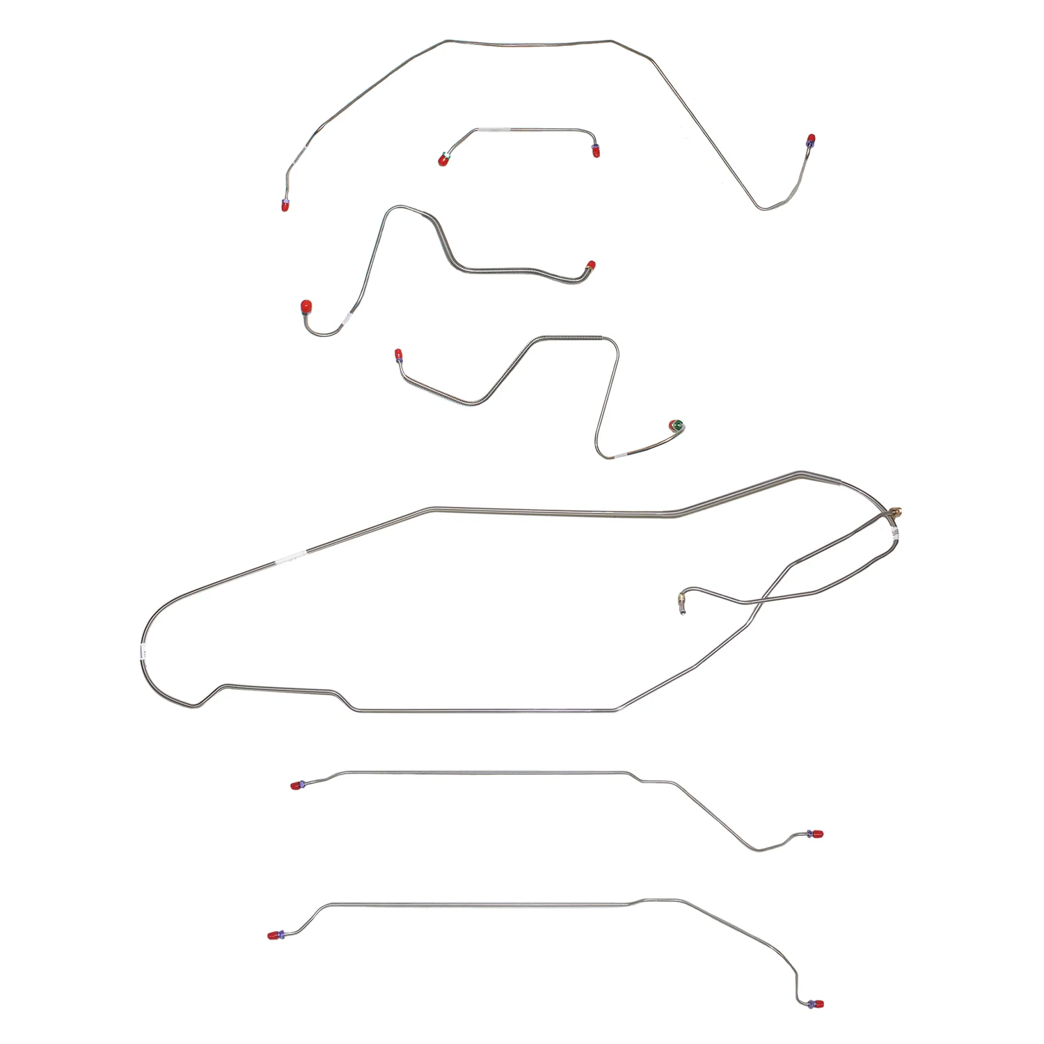 CBK0425SS - 1967 Buick Skylark / GS, w/ Manual Drum, Hardtop; Complete Brake Line Kit; Stainless