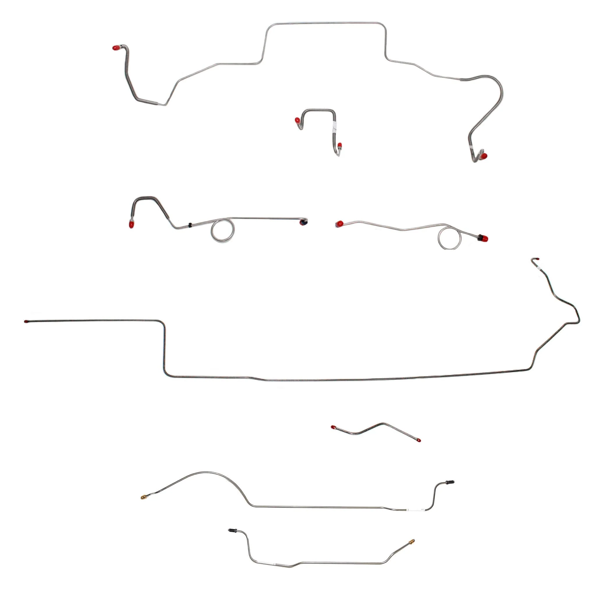 CBK0642- 1967 MOPAR B-body w/ Standard Disc, Right Front Over Frame Attaches UNDER Steering, 8-3/4'' Axle; Complete Brake Line Kit