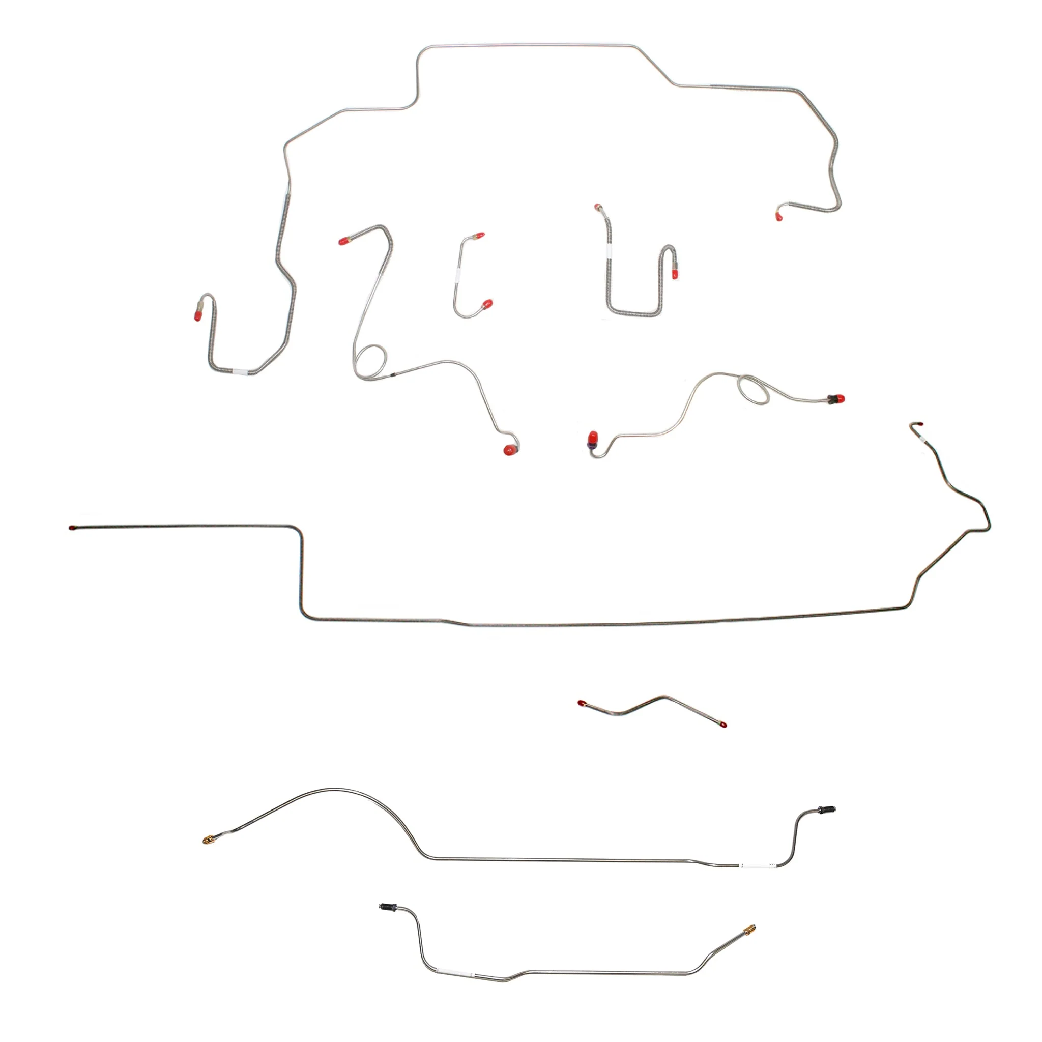 CBK0660- 1968-69 MOPAR B-body w/ Power Disc, Right Ported Master 3 Valves, 8-3/4'' Axle; Complete Brake Line Kit