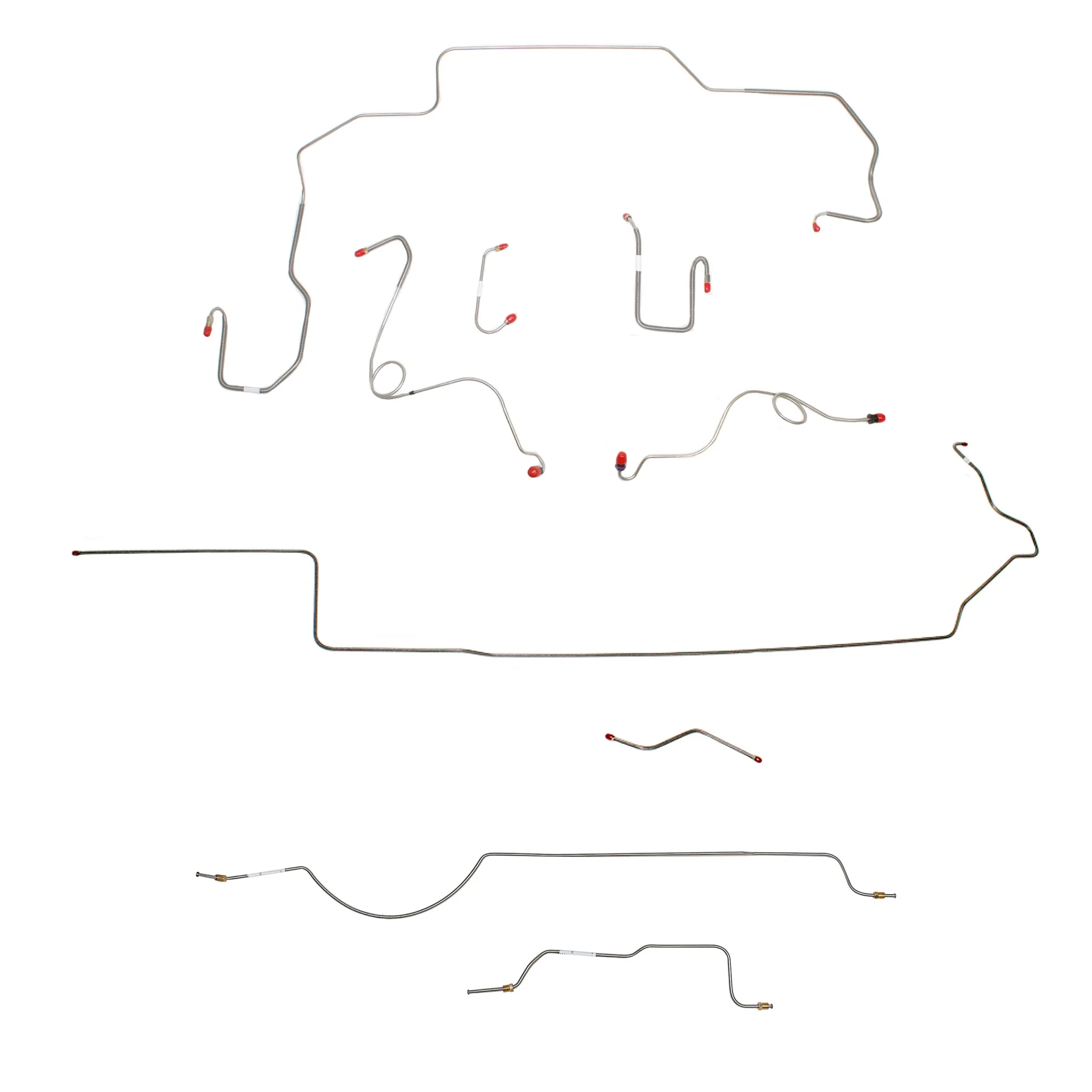 CBK0661- 1970 MOPAR B-body w/ Power Disc, Right Ported Master 3 Valves, 8-3/4'' Axle; Complete Brake Line Kit - Image 2