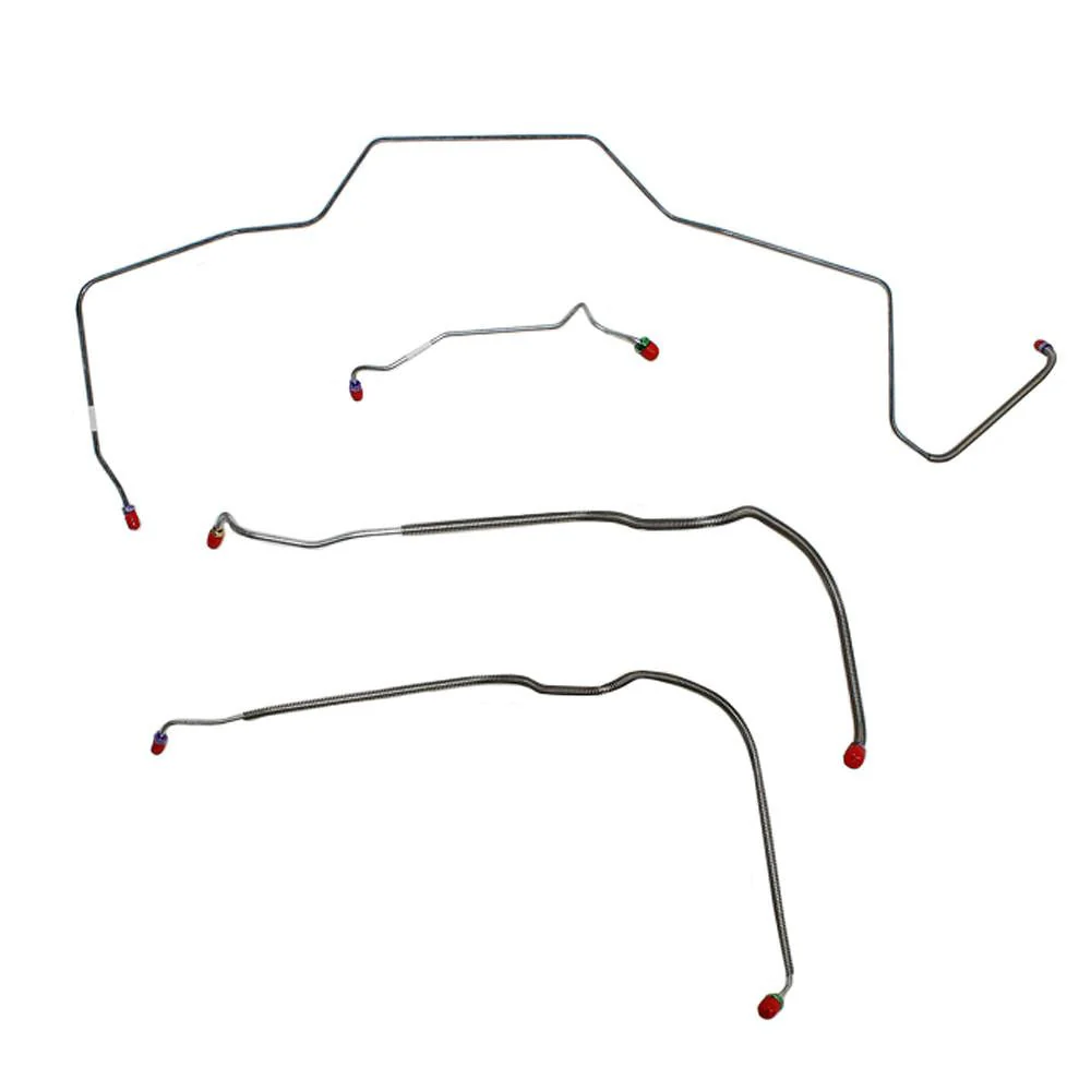 CKT6802- 68 Chevy Malibu, Chevelle, El Camino, (Except Super Sport) w/ Power Drum Brakes, Front 4pc Line Set - Image 2