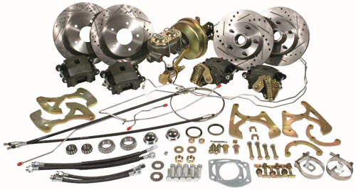 CPP 1955-57 Chevy Front & Rear Disc Brake Conversion Kit (4 Wheel Disc). 8 inch Booster, Standard Rotors