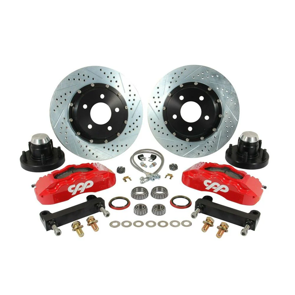 CPP Pro Series 14 in. Front Kit with 6 Piston Caliper 1960-87 Chevy Truck, 5X5 Lug For Drop Spindles