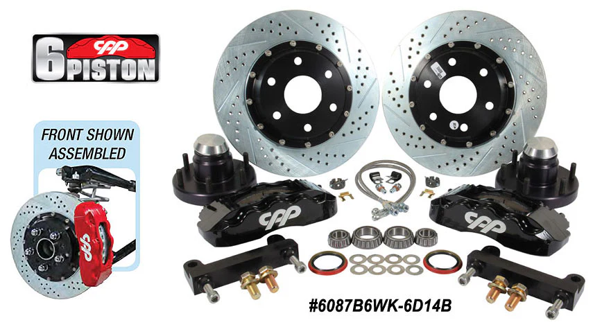 CPP Pro Series 14 in. Front Kit with 6 Piston Caliper 1960-87 Chevy Truck, 5X5 Lug For Drop Spindles - Image 2