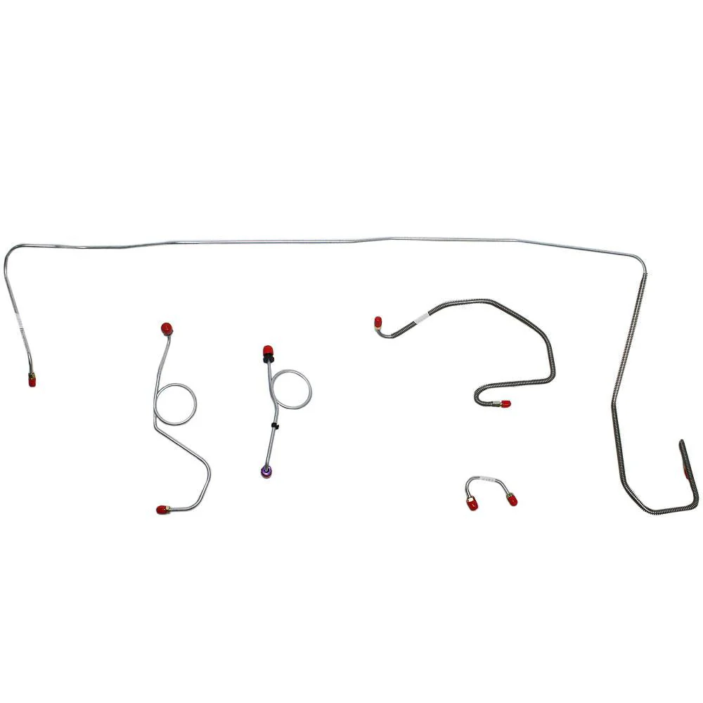 EKT7008- 70-71 Mopar E-Body, Non-Power Disc; 1pc Rear Line; Right Front Routes Under Frame; 5pc Front Brake Line Kit
