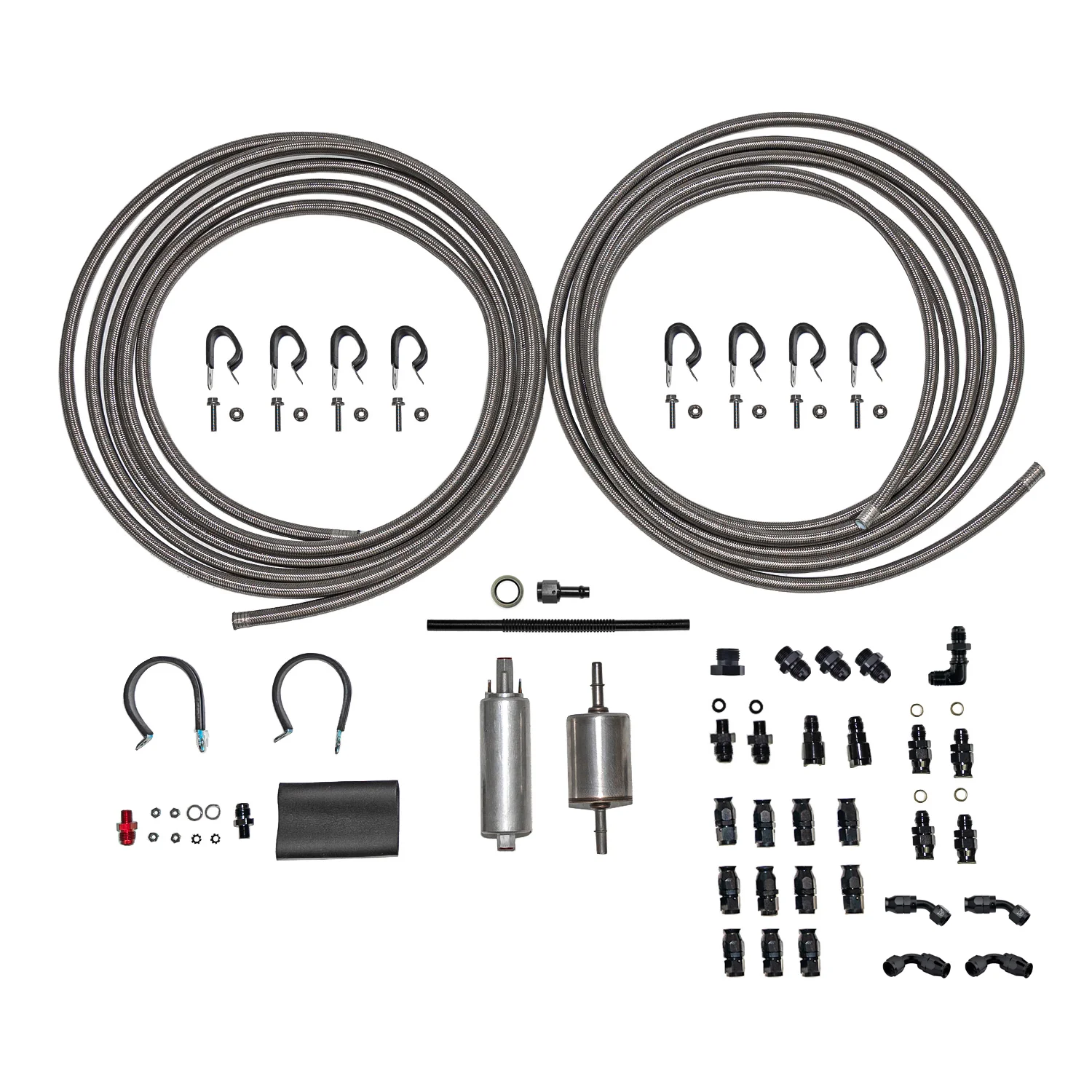 FL526-7 - EFI Fuel System Pluming Kit; Braided Stainless