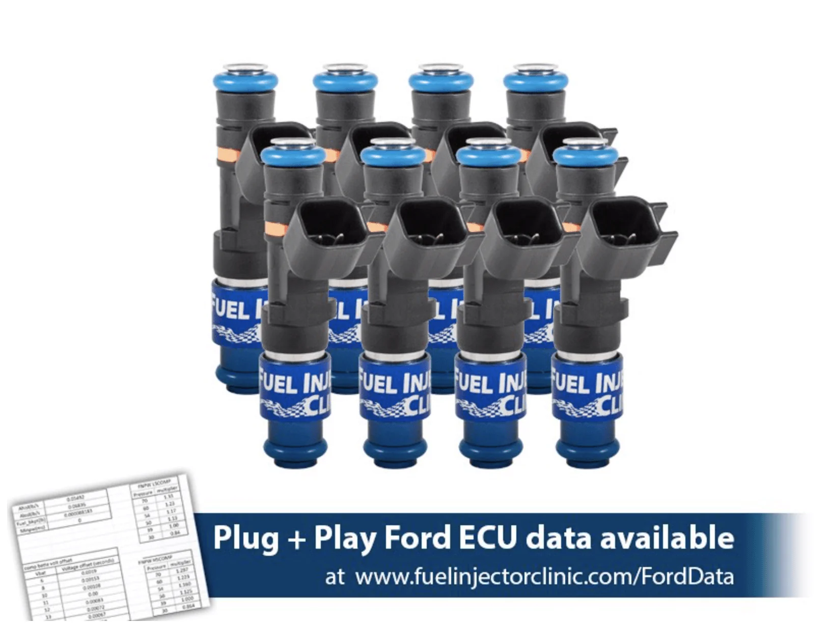 1000CC (85 LBS/HR AT 43.5 PSI FUEL PRESSURE) FIC FUEL INJECTOR CLINIC INJECTOR SET FOR MUSTANG GT (2005+)/GT350 (2015-2016)/ BOSS 302 (2012-2013)/COBRA (1999-2004) (HIGH-Z) - Image 2