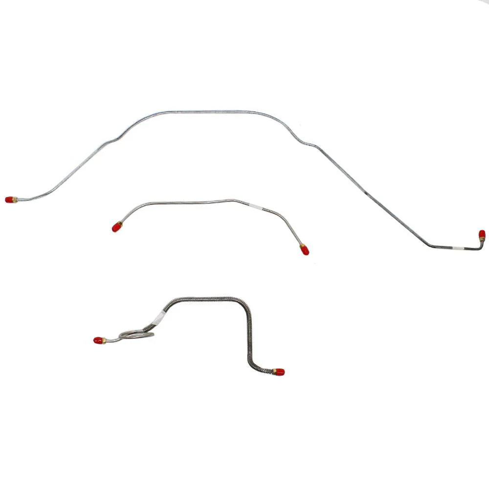 GKT6101- 61-62 Ford Galaxie, Standard Brakes 3pc Front Brake Line Set - Image 2