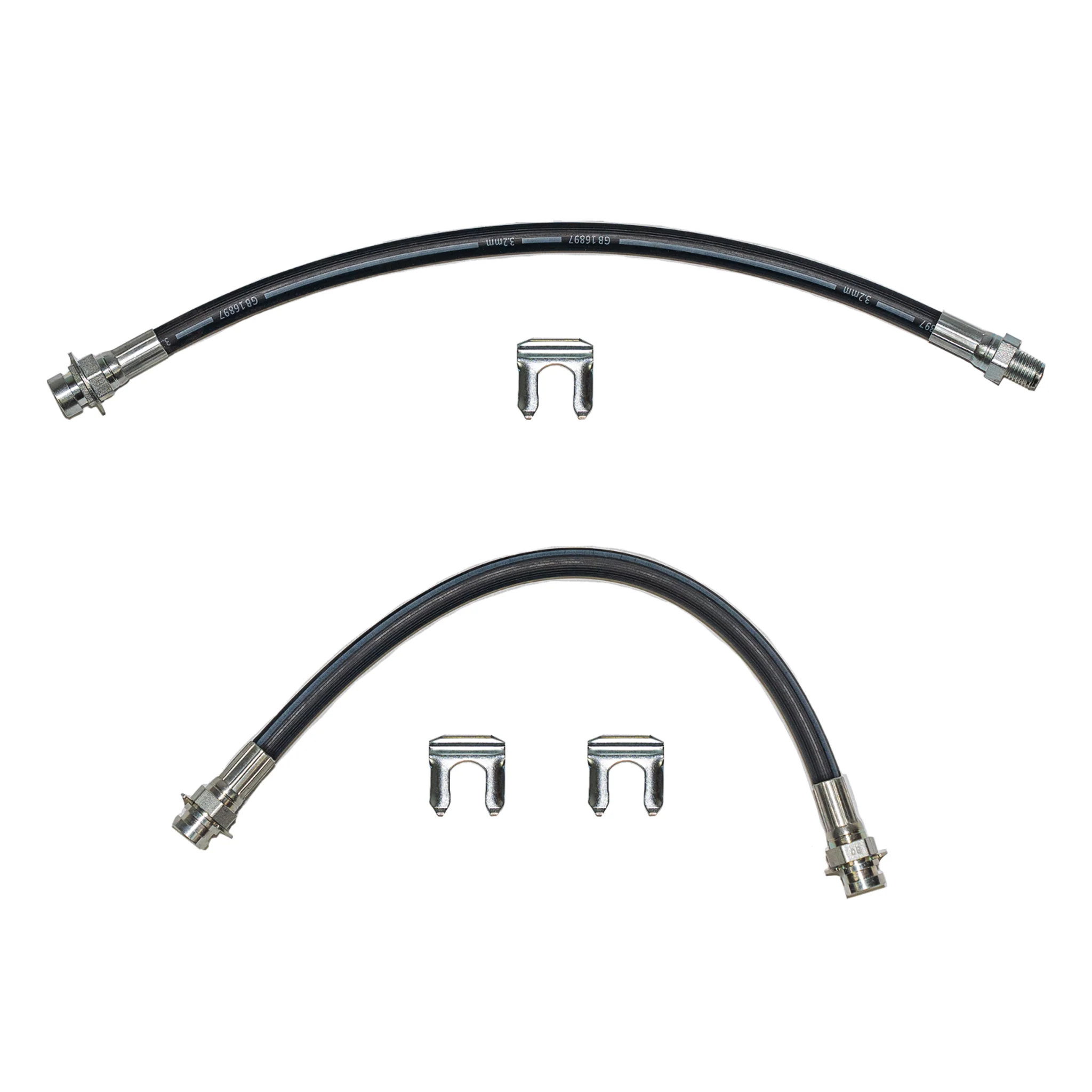 67-69 Mopar A-Body w/ Front Disc, Brake Hose Kit; Rubber