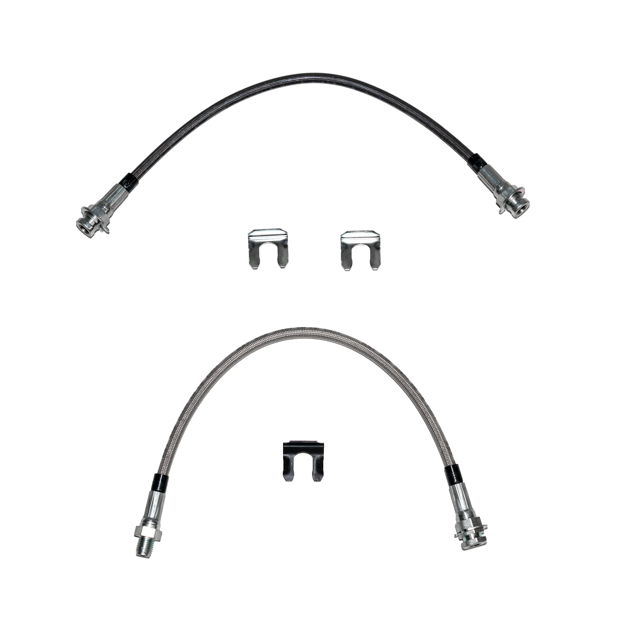 HSK0025SS - 67-69 Mopar A-Body w/ Front Disc, Brake Hose Kit; Braided Stainless