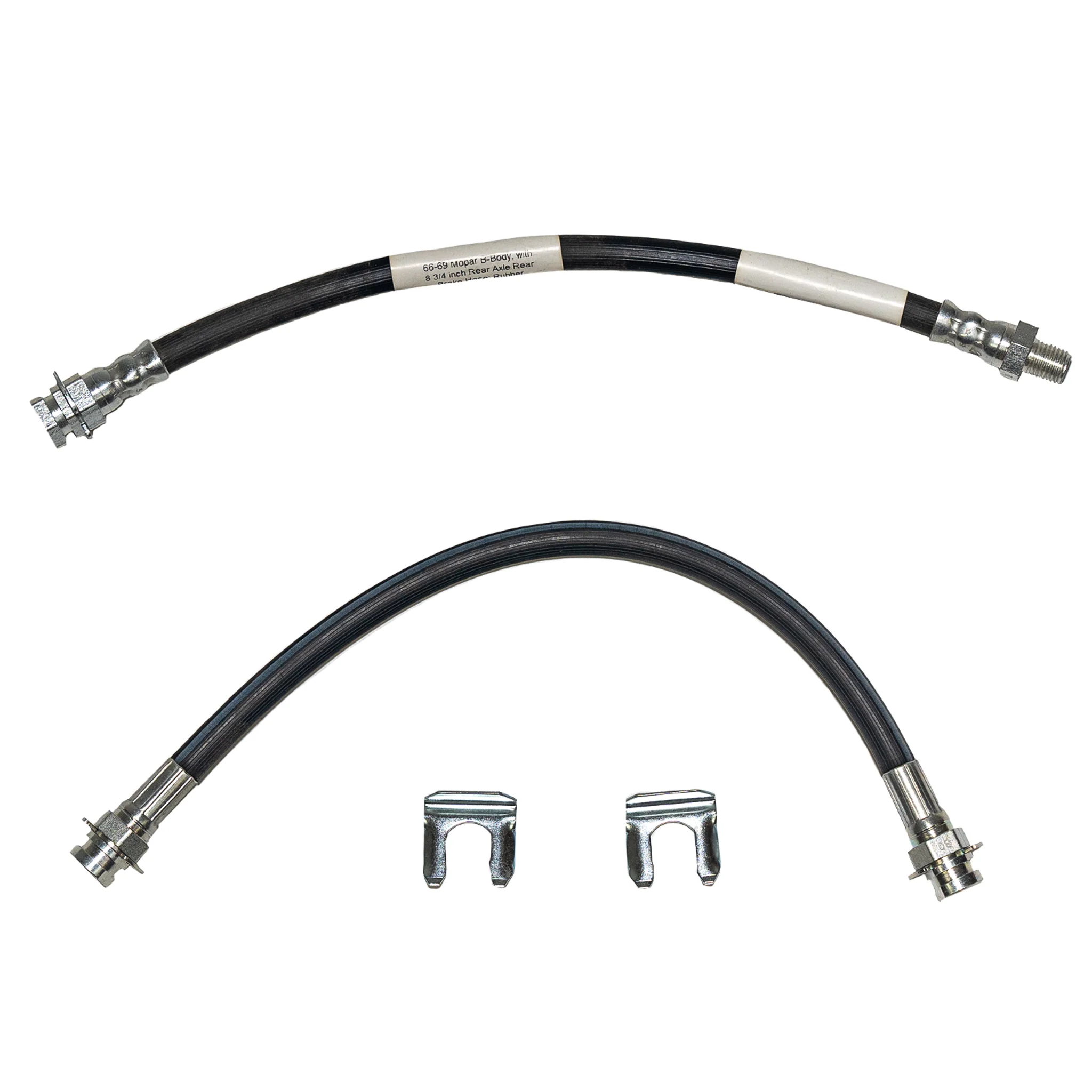 66 Mopar B-Body, w/ 8 3/4 Inch Rear Axle Brake Hose Kit; Rubber