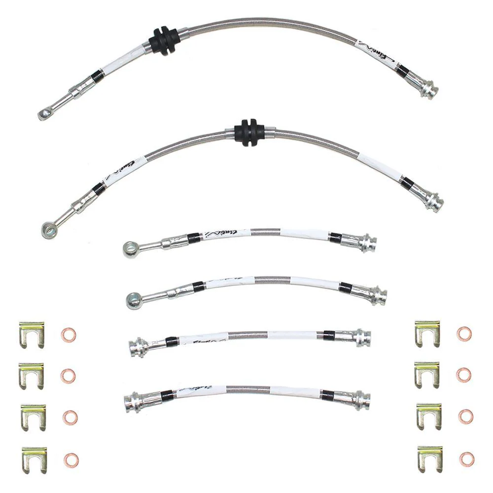 HSK0059SS - 05-06 Pontiac GTO, Disc Brakes; Complete Brake Hose Kit; Braided Stainless