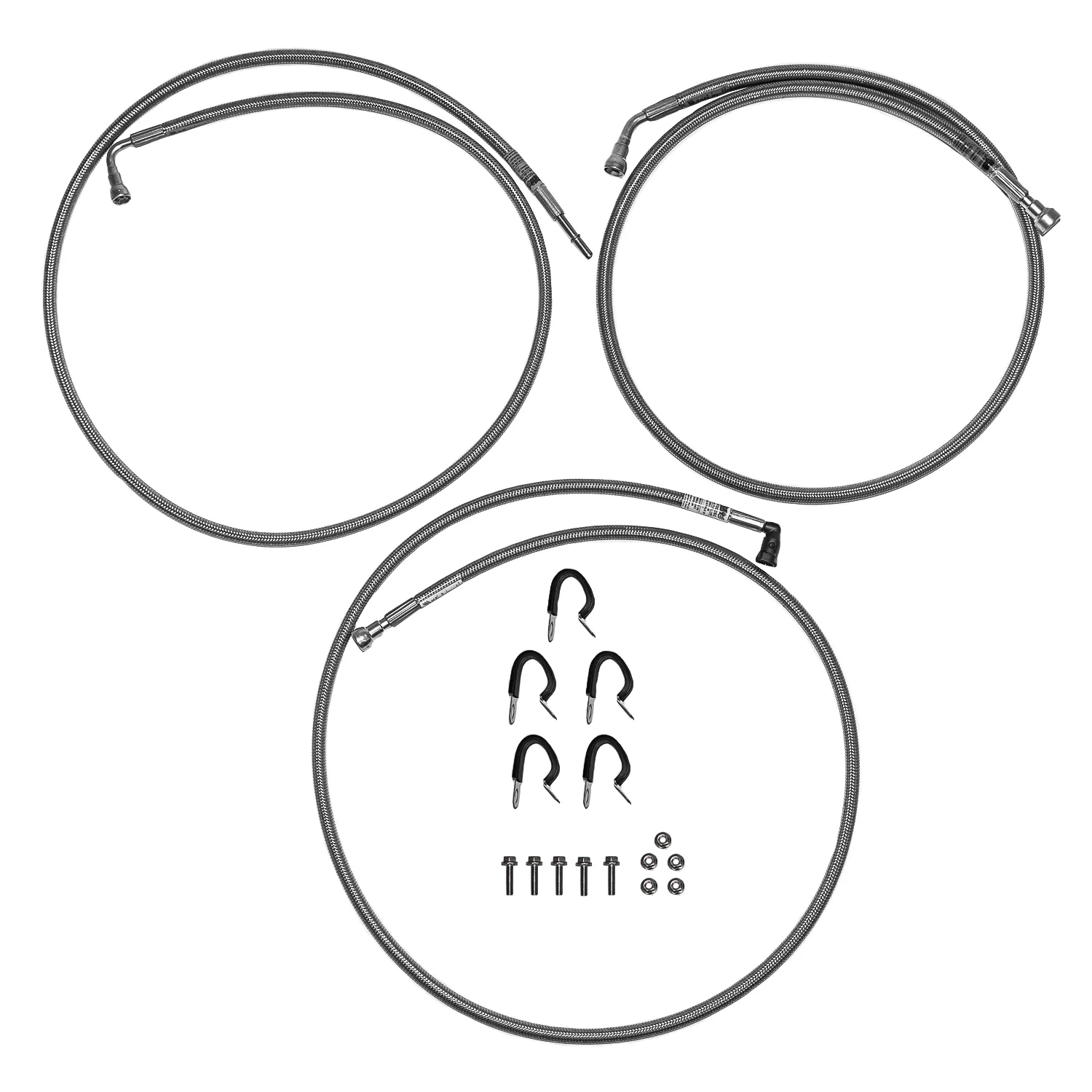 QFF0025SS - 02-05 Buick Rendezvous / Pontiac Aztek with V6, Quick Fix Fuel Hose Kit; Braided Stainless